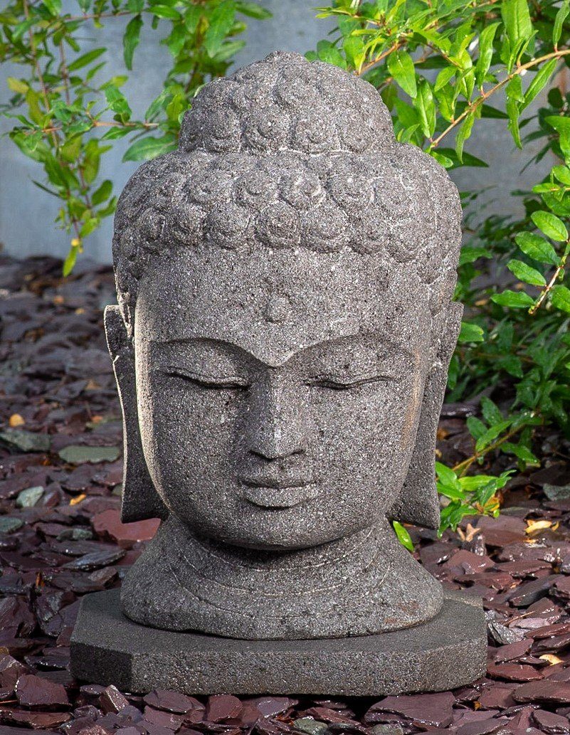 Dekorativer Buddha Kopf Skulptur aus Porzellan I 4383 NEU 