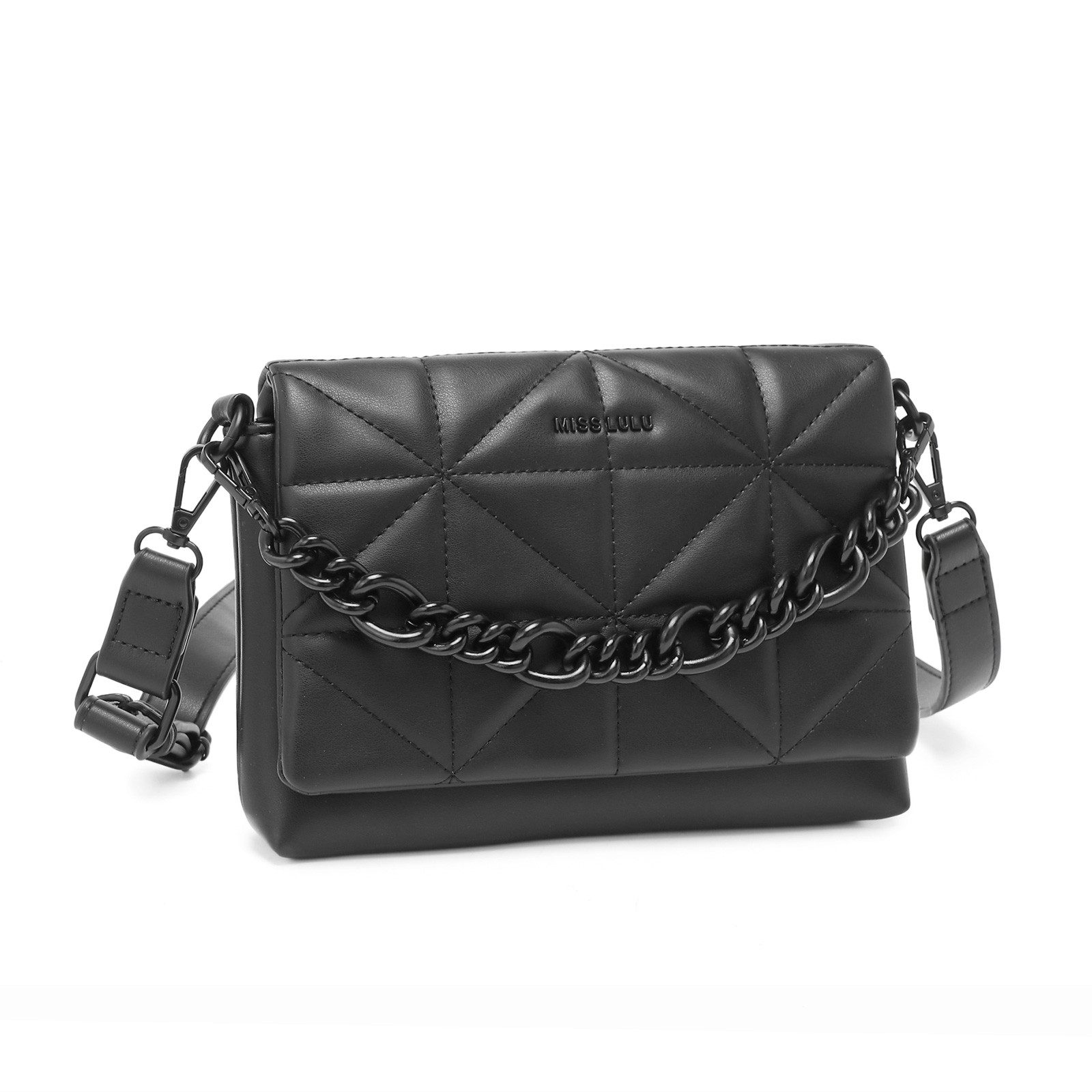 Miss Lulu Umhängetasche Gesteppte Damen-Handtasche – Klassische Umhängetasche aus PU-Leder