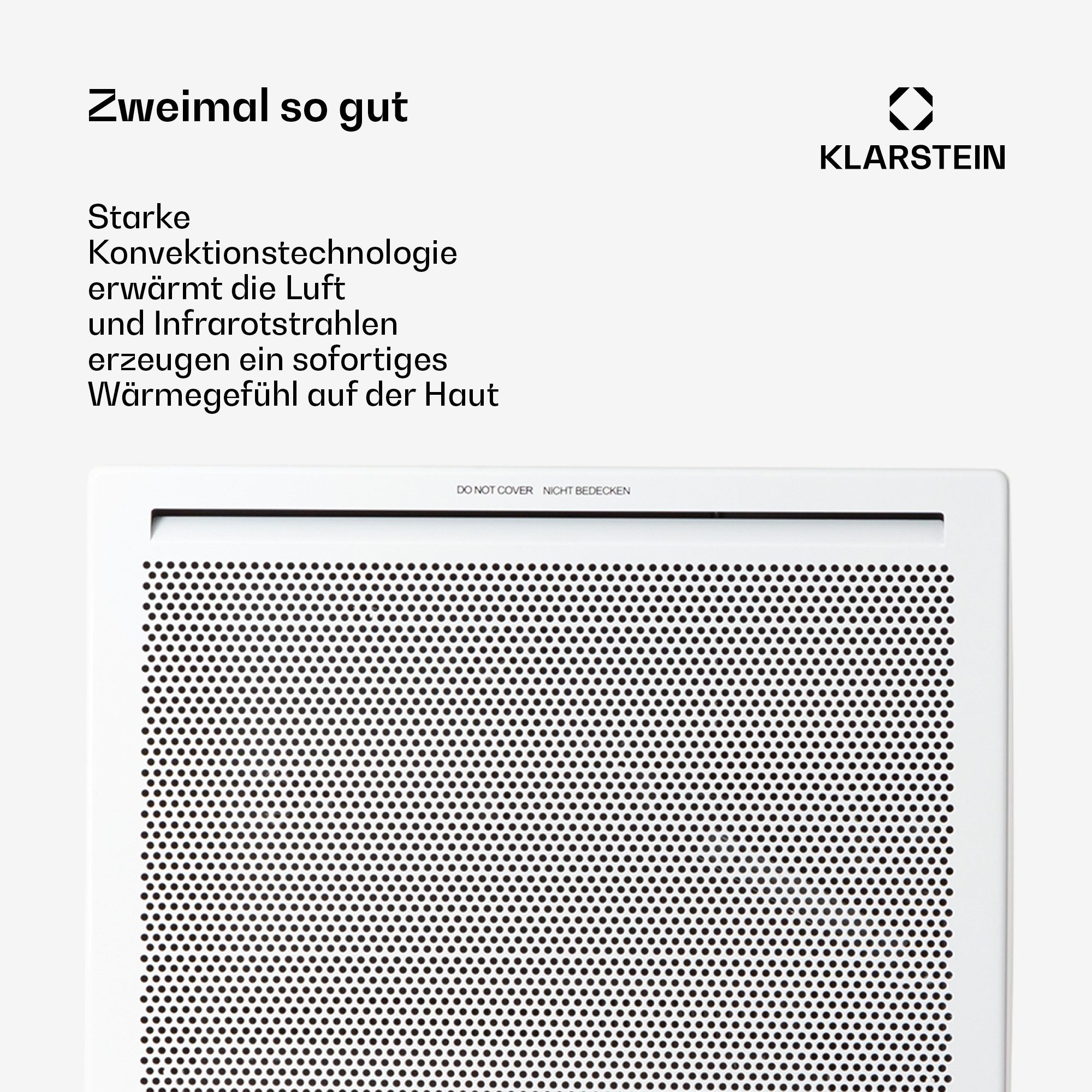 Klarstein Heizstrahler Hot Spot Slimcurve Double 2-in-1 Heizgerät, elektrische Konvektor Heizung Elektrokoheizung elektrischer Heizkörper