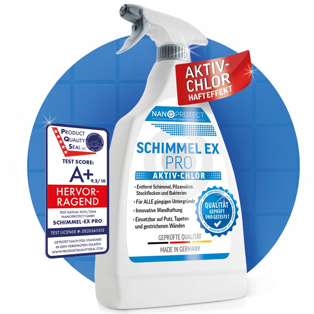 Nanoprotect Schimmel Ex Pro, Schimmelspray mit Hafteffekt Schimmelentferner (Profi Qualität)