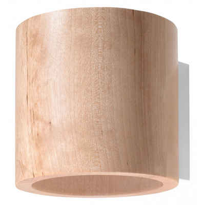 SOLLUX lighting Pendelleuchte »Wandlampe Wandleuchte ORBIS Natural Holz, 1x G9, ca. 10x12x10 cm«