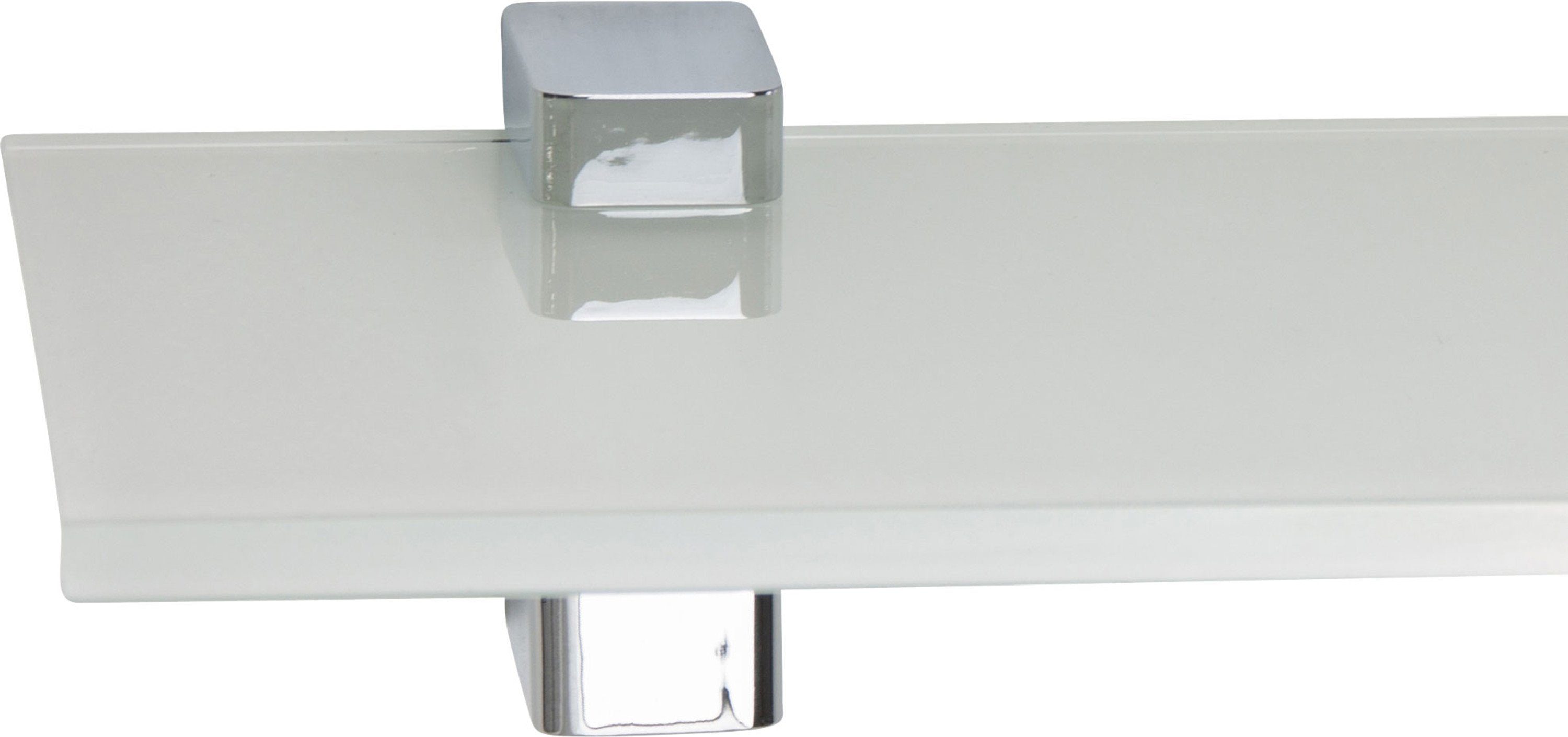 ib style Wandregal Glasregal x cm 8mm + ESG-Sicherheitsglas eckig 15 weiß Wandregal - Glasboden CONO aus Clip Verchromt, 40