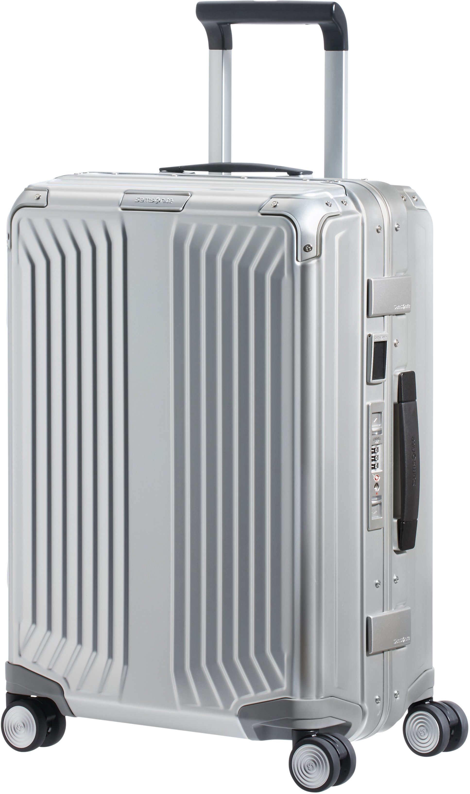 Samsonite Hartschalen-Trolley LITE-BOX ALU, 4 Rollen, aus Aluminium, mit voll gefüttertem Innenraum, mit Kantenschutz