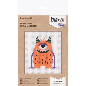 Klart Kreativset Klart Kreuzstich Stickpackung "Kleines Monster", Zählmuster, 13x13cm, (embroidery kit by Marussia)