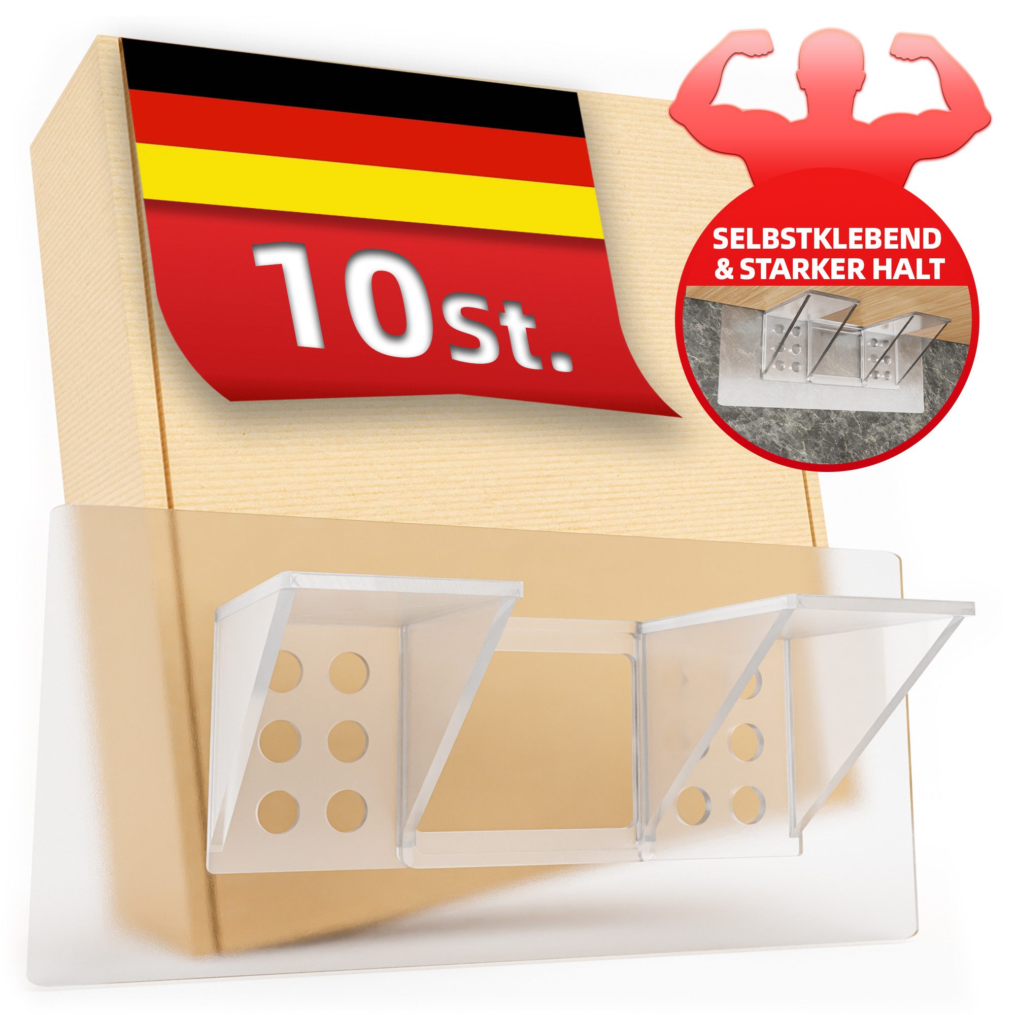 DEKAZIA Wandregalhalter ohne Bohren, Regalbodenhalter selbstklebend, günstig online kaufen