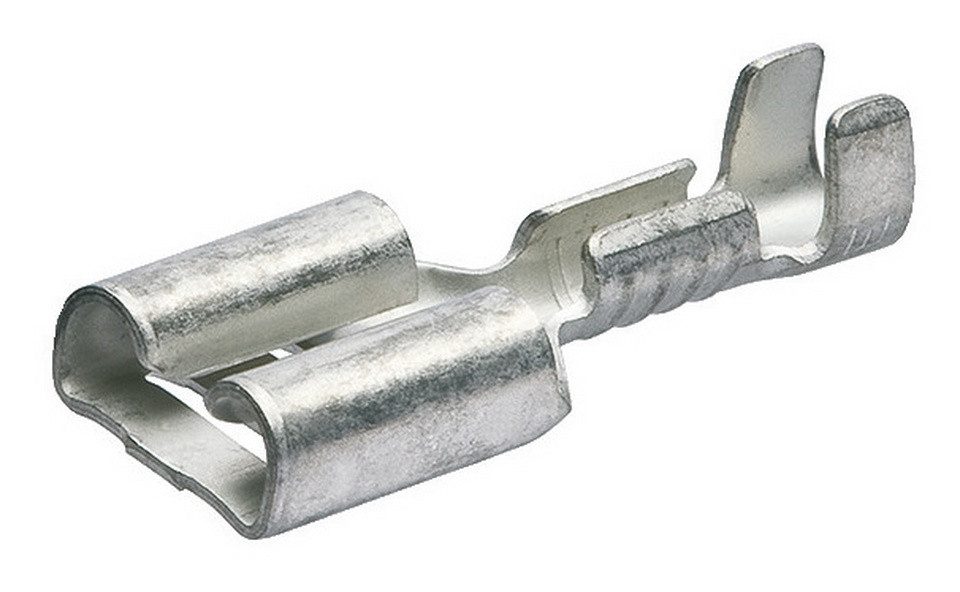 Knipex Flachsteckhülsen, 100 Stück, Steckverbinder unisoliert 6,3 2,5mm2 a