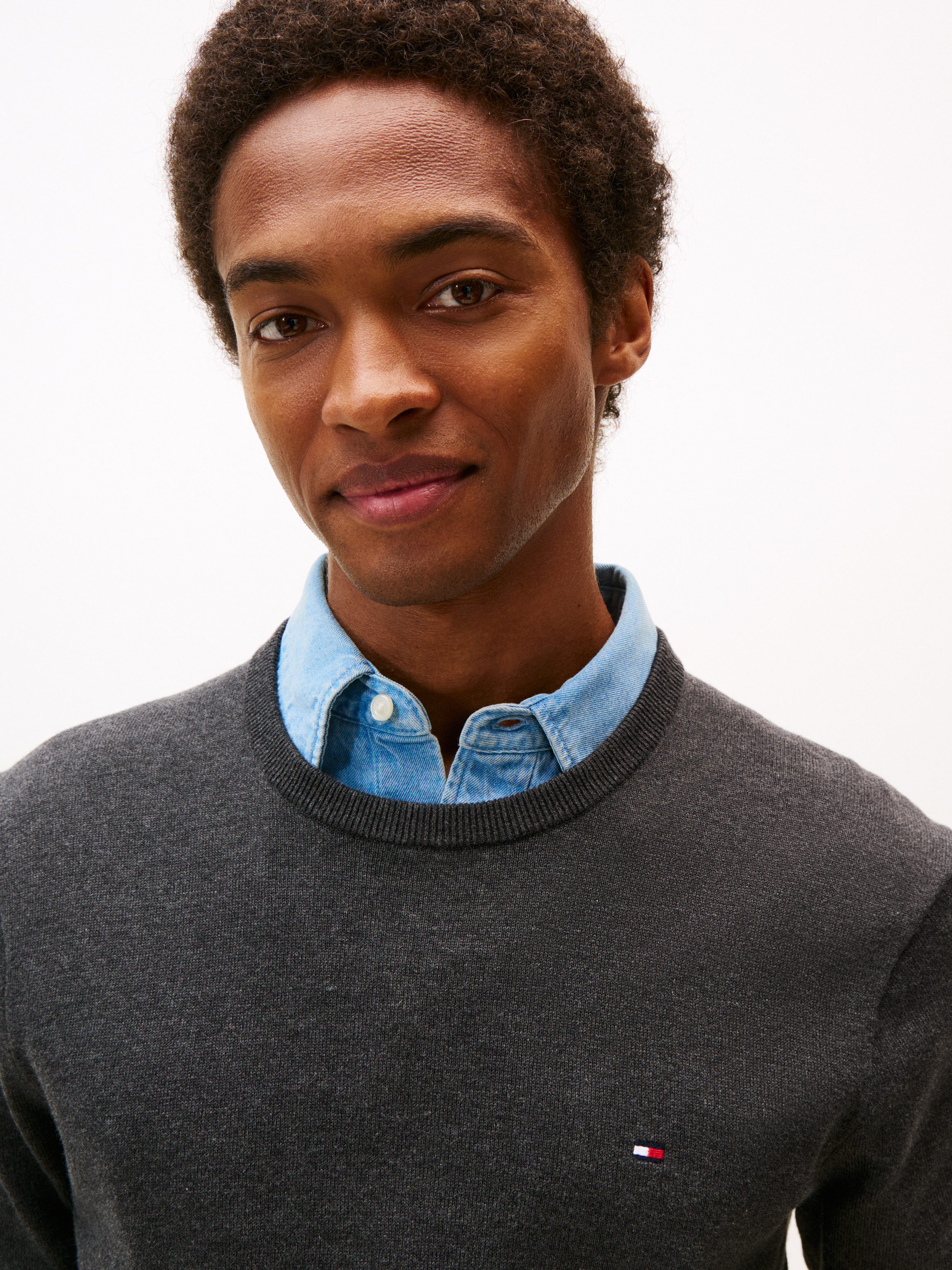 Tommy Hilfiger Rundhalspullover ESSENTIAL COTTON CREW NECK 100% Baumwolle C günstig online kaufen