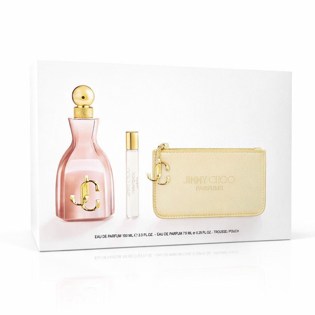 JIMMY CHOO Eau de Parfum I Want Choo With Love 100 ml EDP & 7,5 ml EDP & Kulturtasche Neu