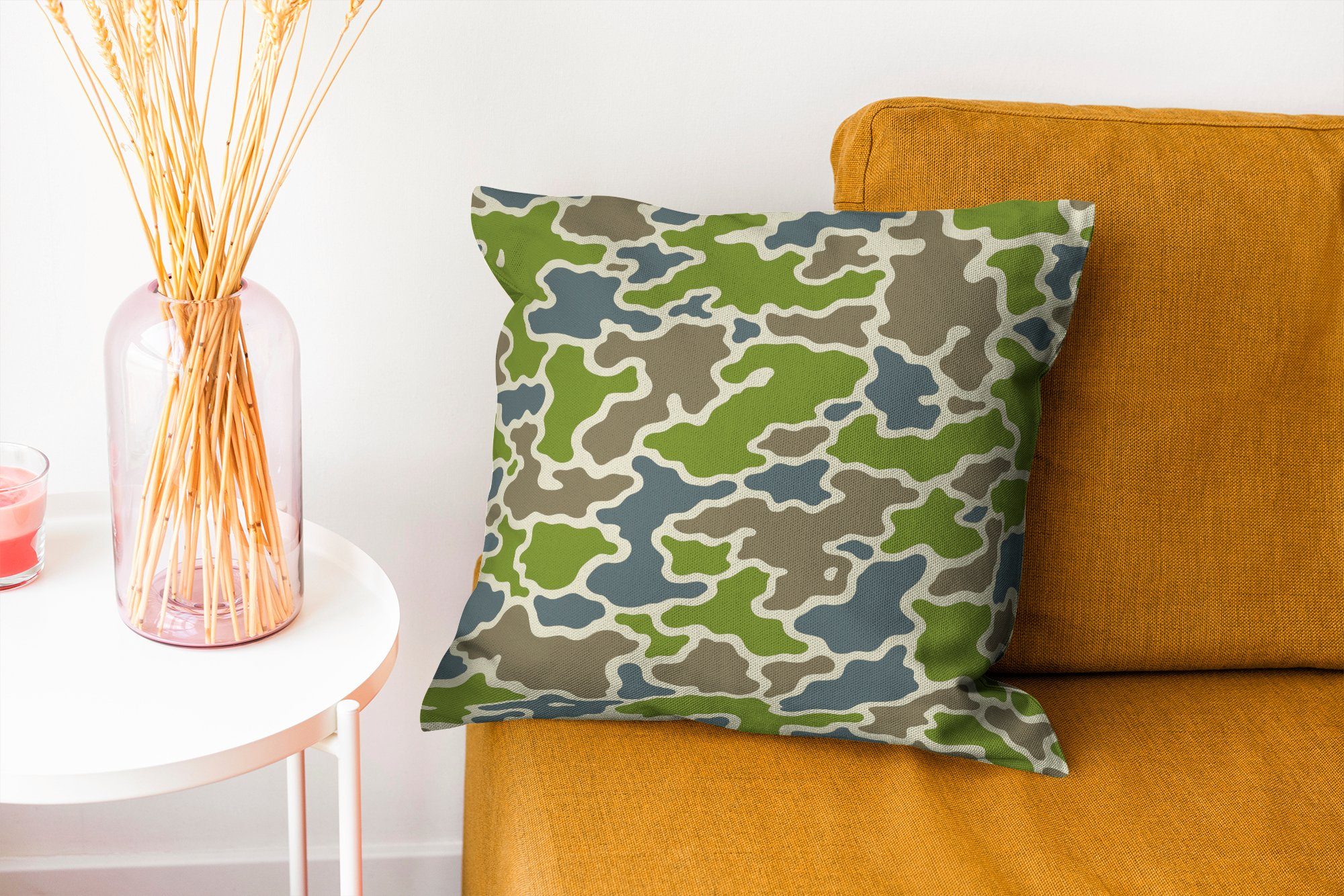 Sofakissen Füllung Camouflage-Muster, Deko, für Dekokissen Zierkissen MuchoWow mit Schlafzimmer, Wohzimmer, Grünes