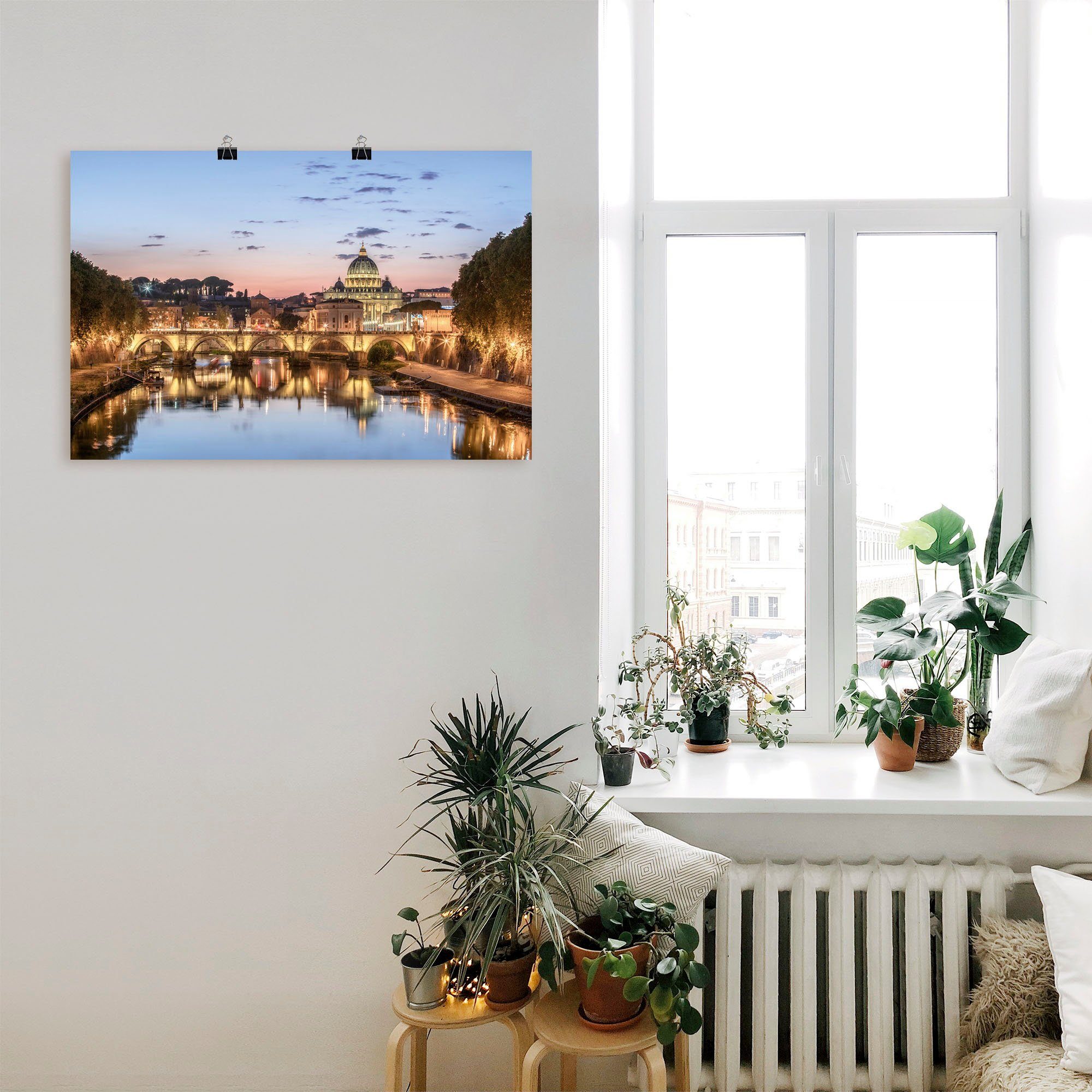 Artland Wandbild »Sonnenuntergang über dem Vatikan«, Elemente der Architektur (1 Stück), in vielen Größen & Produktarten - Alubild / Outdoorbild für den Außenbereich, Leinwandbild, Poster, Wandaufkleber / Wandtattoo auch für Badezimmer geeignet-kaufen