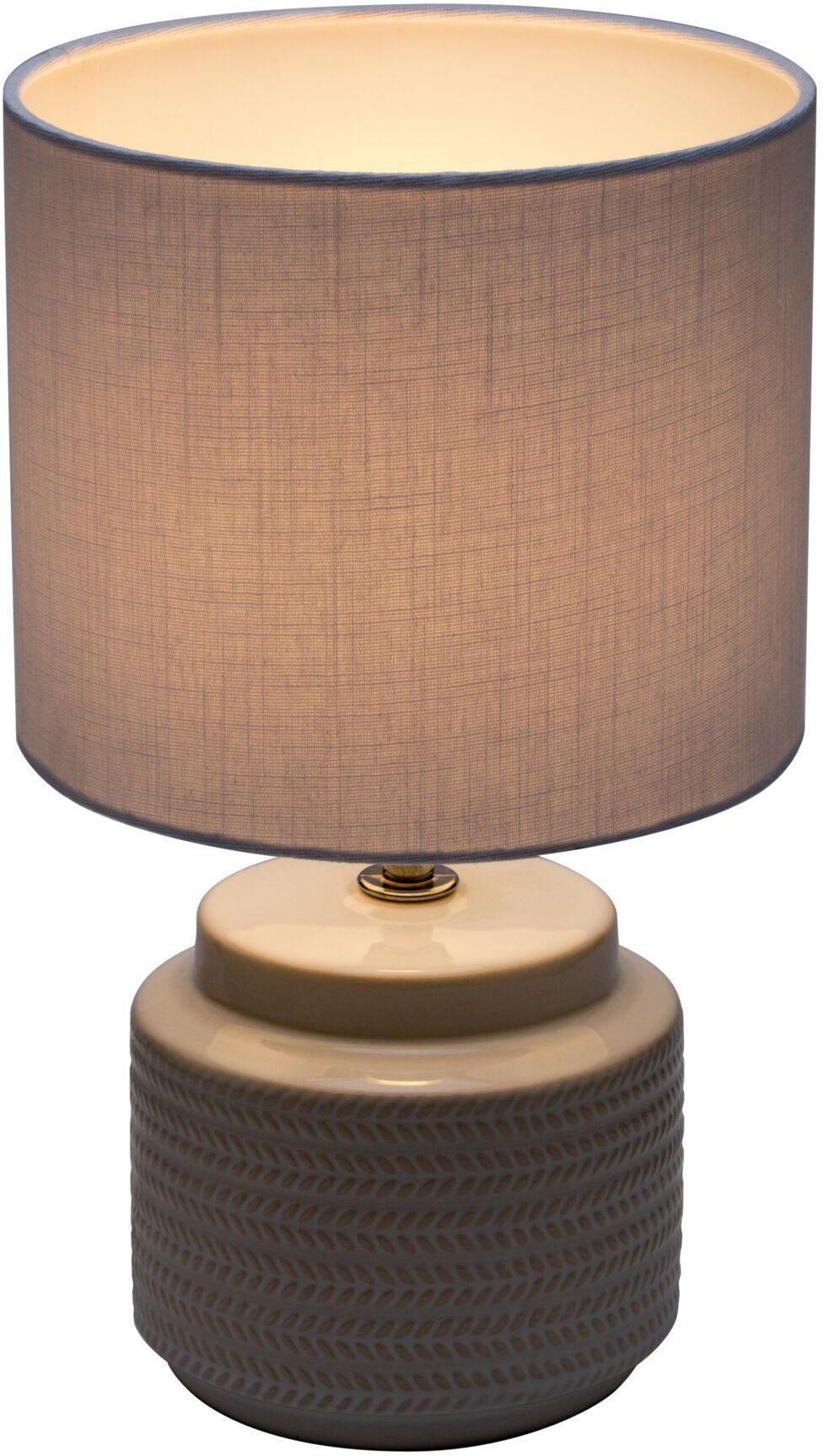Pauleen Tischleuchte Bright Soul, Ein-/Ausschalter, ohne Leuchtmittel, E14, max. 20W E14, Creme/Beige, 230V, Stoff/Keramik – Bild 3 von 5