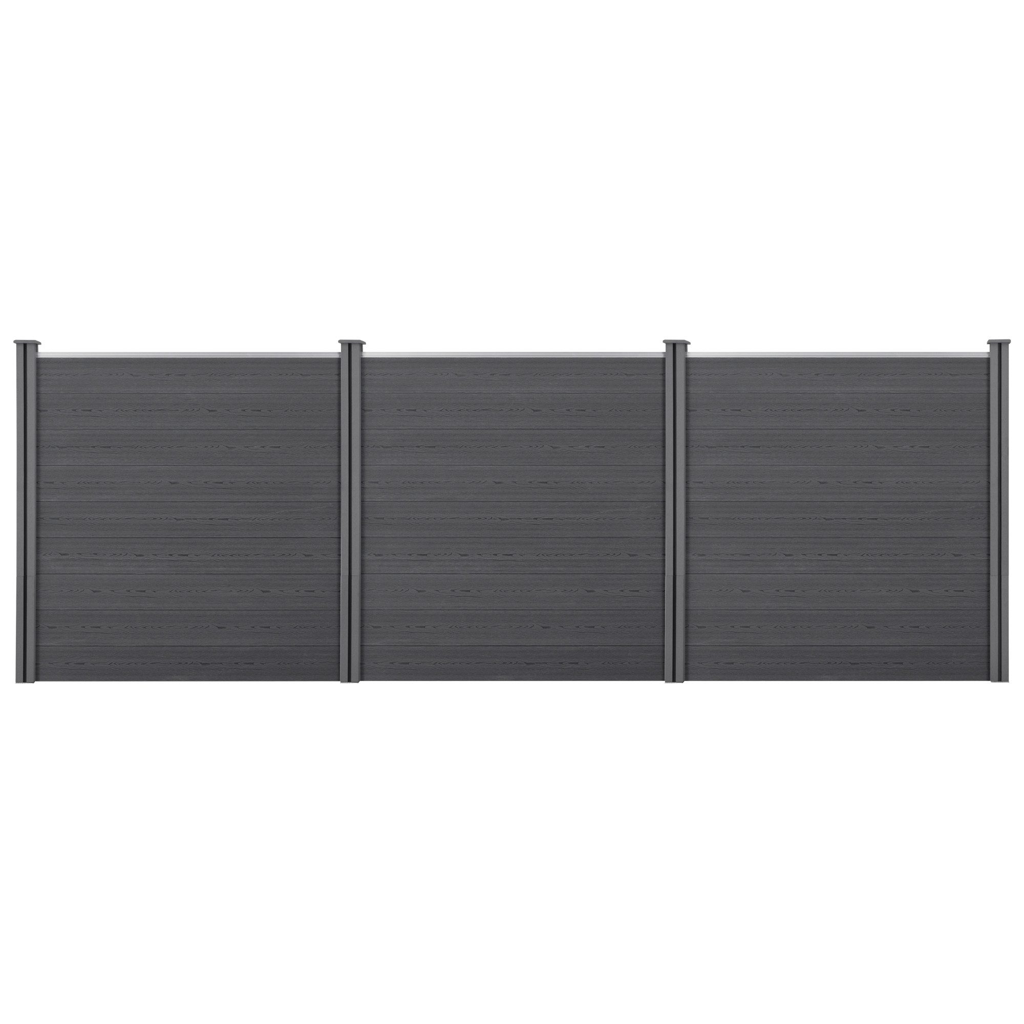 neu.holz Gartenzaun, »Getafe« Lamellenzaun WPC Sichtschutz 183x531cm Grau