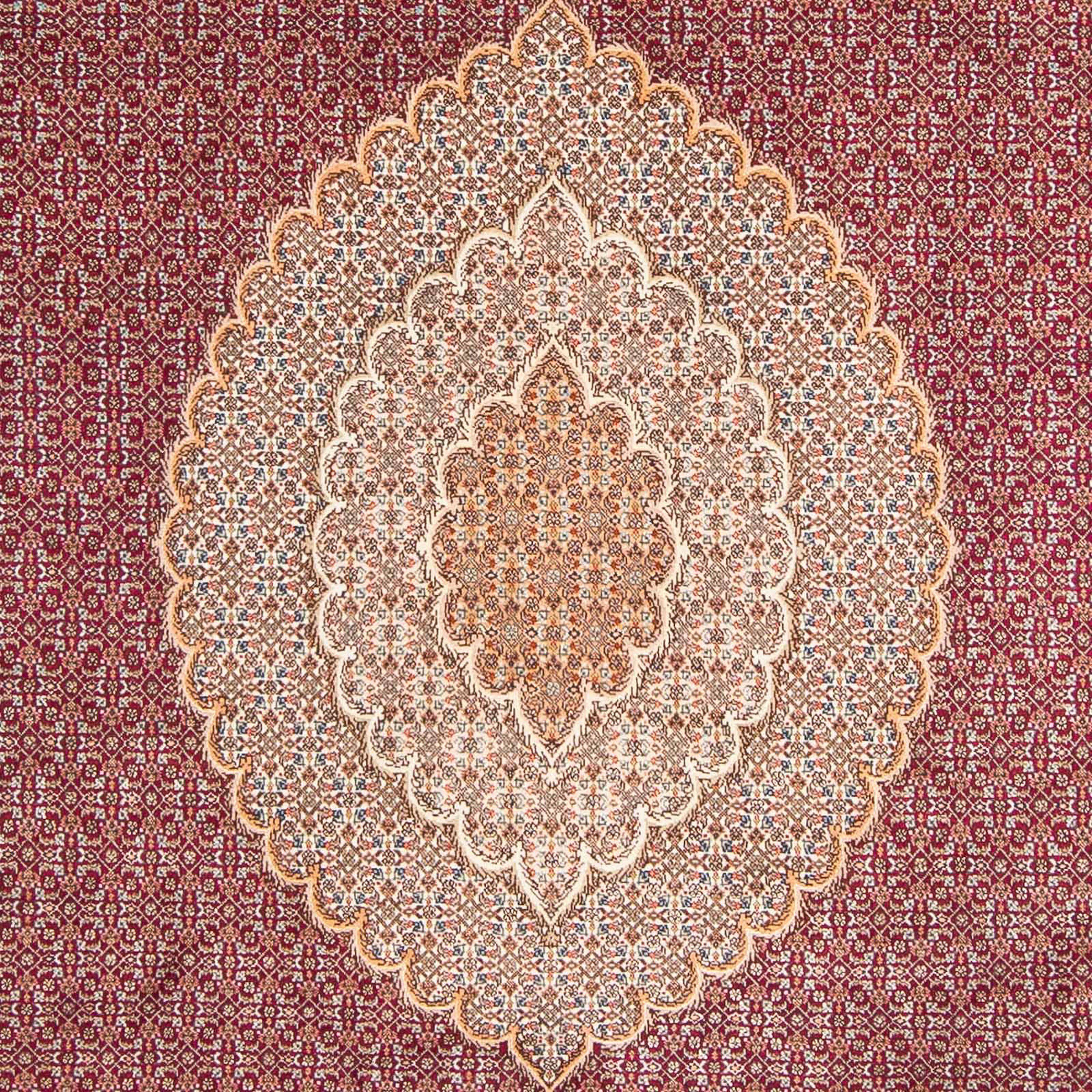 Orientteppich Perser - Einzelstück mm, rechteckig, 10 cm Handgeknüpft, x mit Zertifikat Wohnzimmer, rot, 302 Höhe: - morgenland, Täbriz - 198