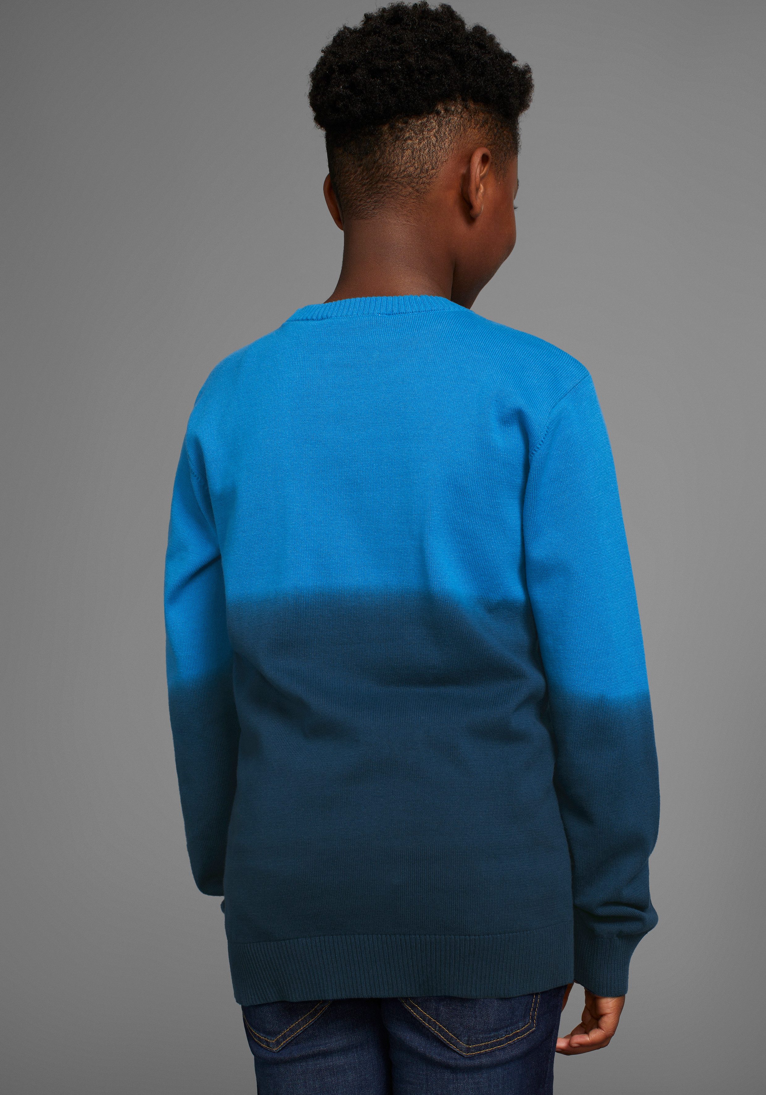 DELMAO Strickpullover Modische Feinstrickpullover für Jungen, in tollem Farbverlauf