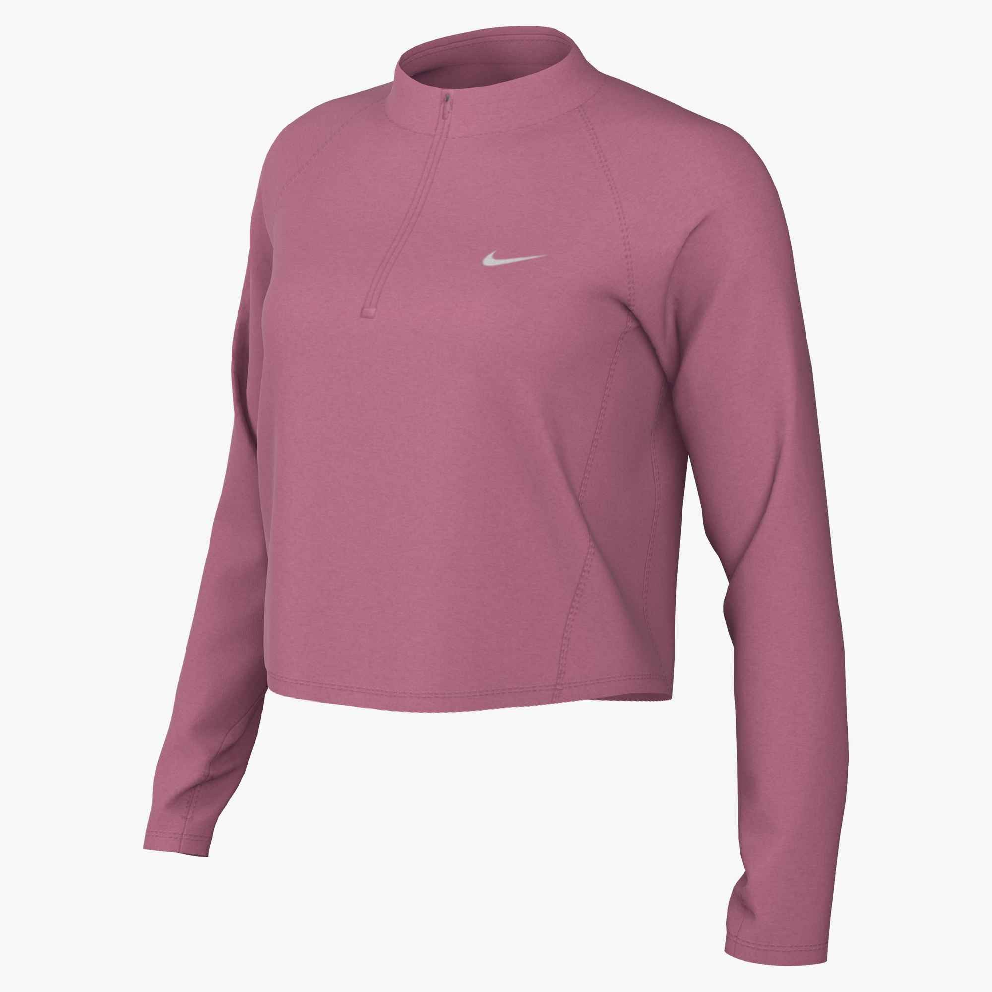 Nike Lauftop W NK TEMPO SWSH HBR DF HZ TOP mit Halbreißverschluss, schweißableitend