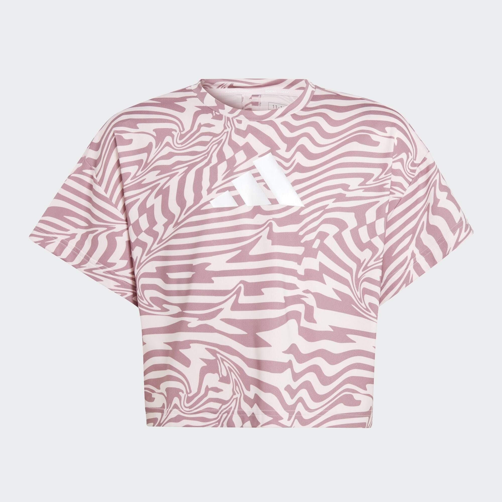 Clear adidas Wonder Crop-Top White Performance / / T-SHIRT KIDS Pink Orchid AEROREADY PRINT