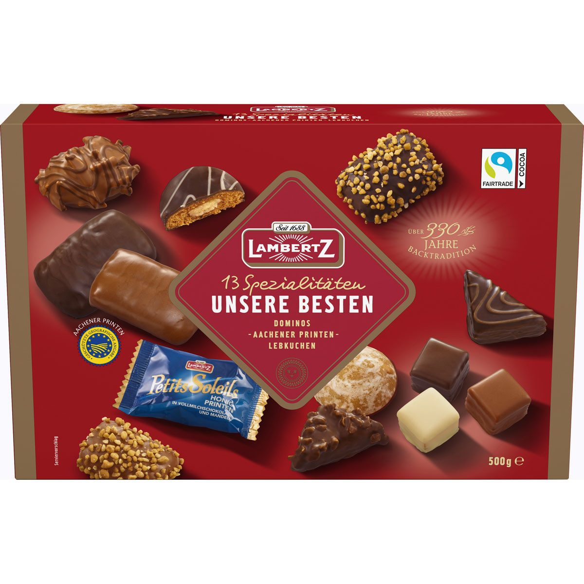 Lambertz Süßigkeit, Lambertz Lebkuchenmischung Unsere Besten Dominos Aachener Print 500g