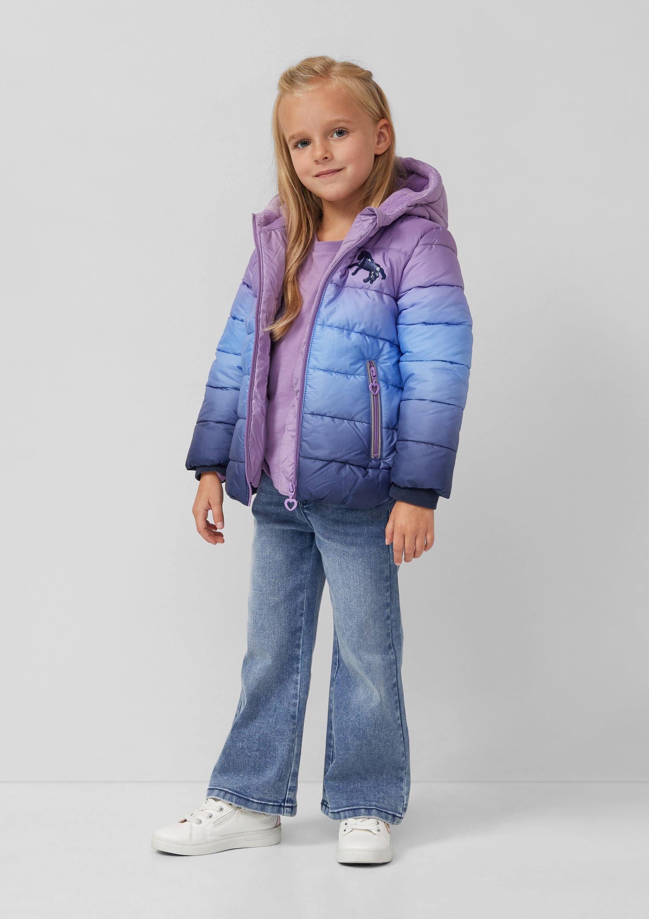 s.Oliver Funktionsjacke Outdoor-Jacke Wattierte Jacke mit Kapuze und kuscheligem Fleecefutter