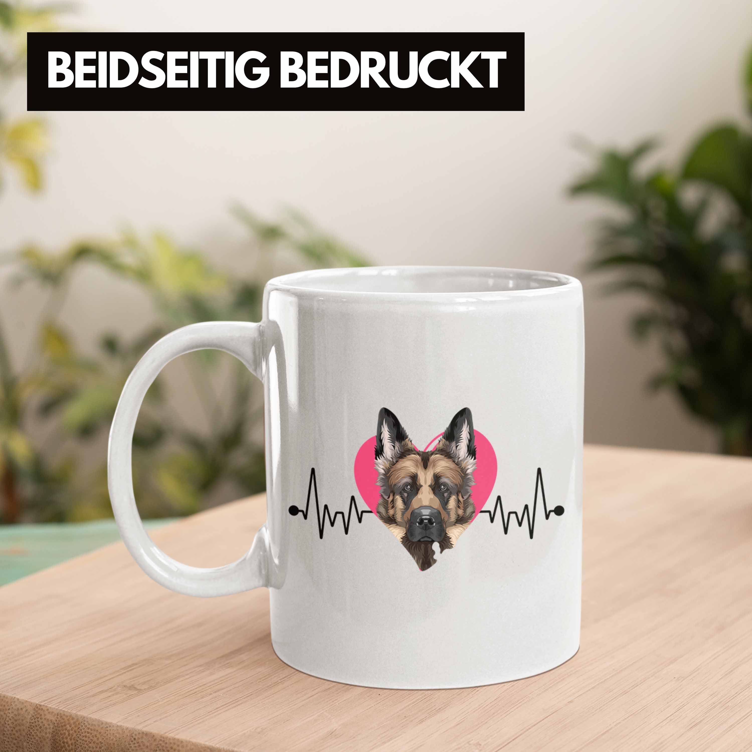 Geschenkidee Schäferhund Spruch Trendation Herzs Besitzer Tasse Geschenk Tasse Lustiger Weiss