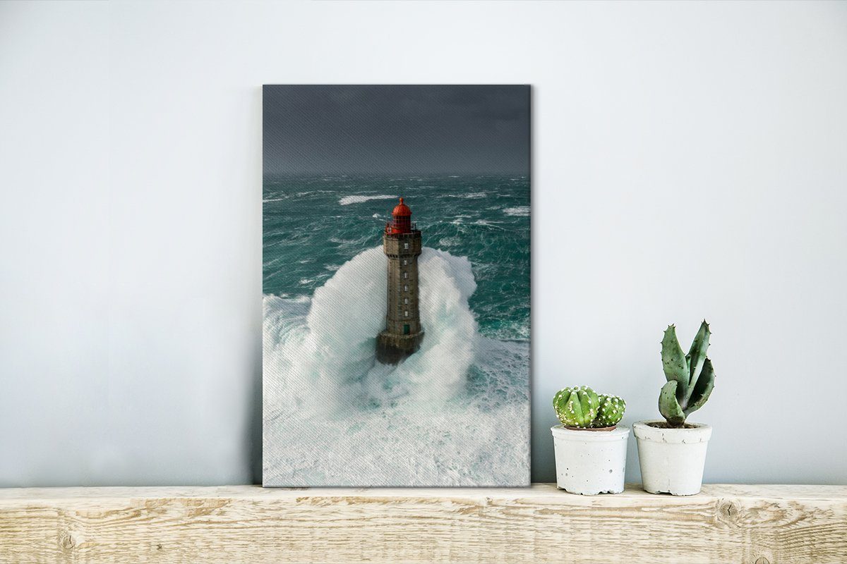 OneMillionCanvasses® Leinwandbild Der Leuchtturm von la Jument in Frankreic günstig online kaufen