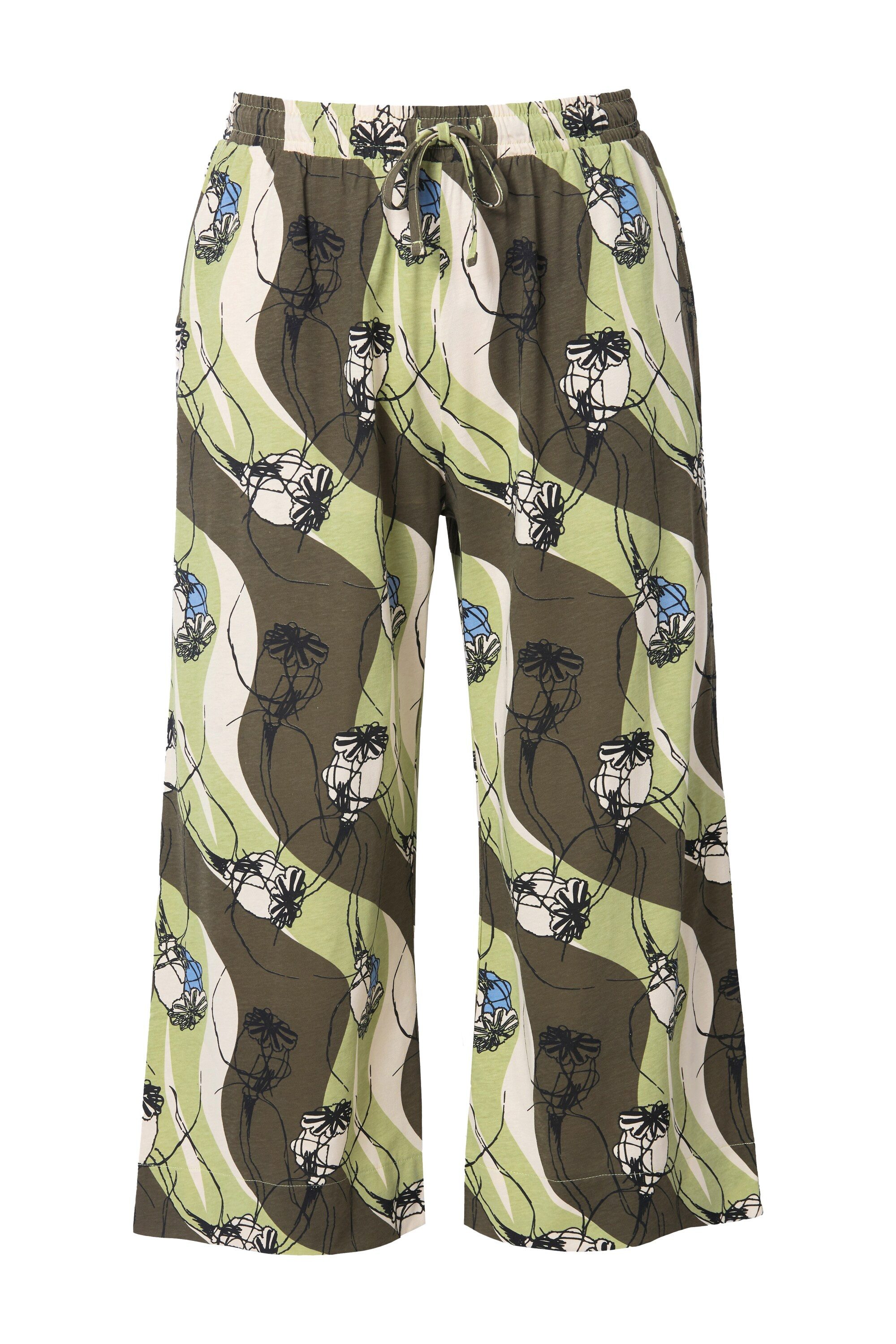 Ulla Popken Culotte Jersey-Culotte Wellenmuster weites günstig online kaufen