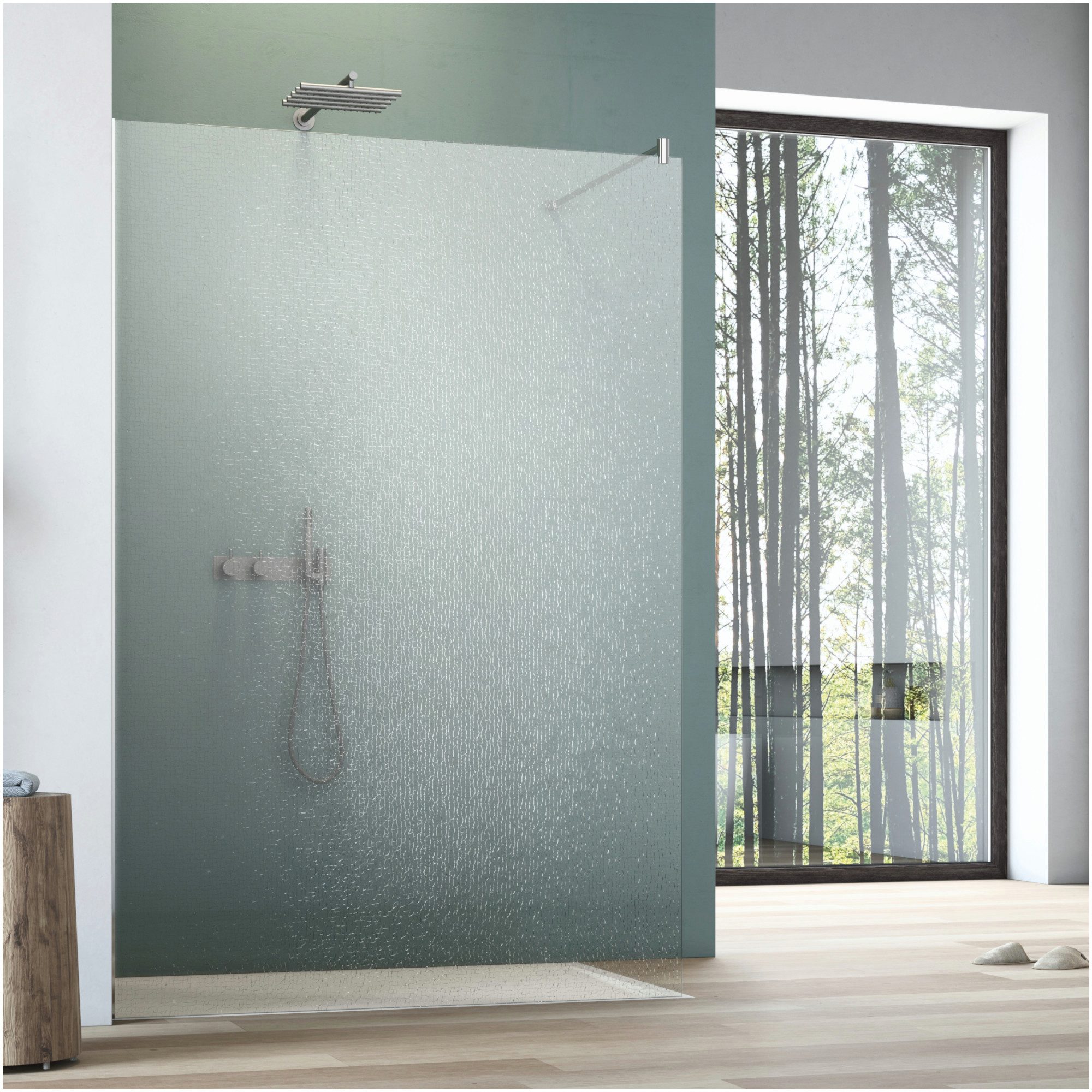 Dusche-24 Duschwand Walk-in Duschwand aus Crash-Glas in 12,8 mm VSG