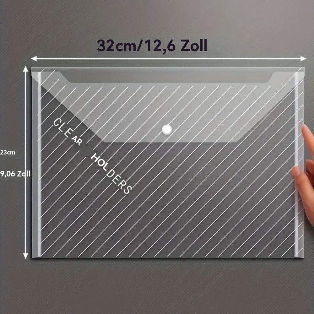 Blusmart Dokumententasche A4 Transparente Datei Tasche mit Schnappverschluss (Student Organizer Informationen Tasche, 10-tlg., Ordner Schreibwaren), Für Dokumenten, Umschlägen, Briefen, Quittungen usw.