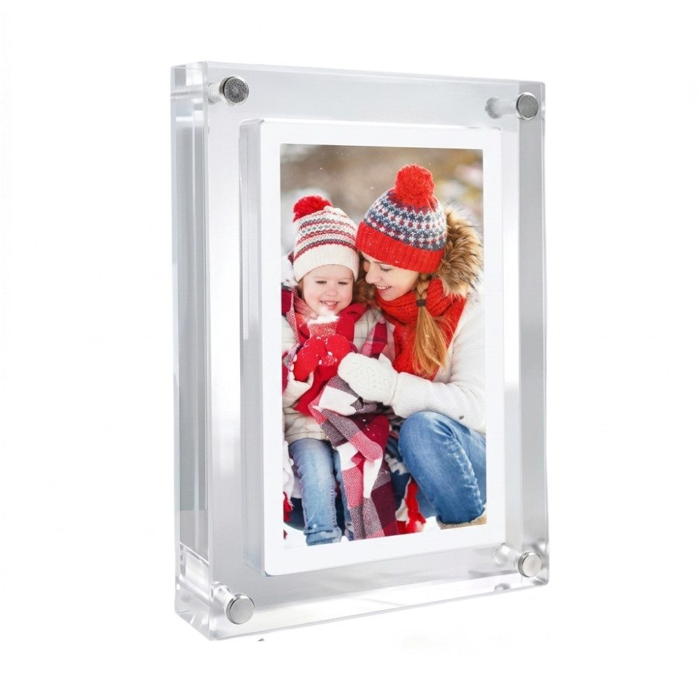 Athlix digitaler Acryl-Videorahmen, Fotorahmen Bilderrahmen Digitaler Bilderrahmen (4 GB, Müheloser Daten-Upload, Automatische Looping-Wiedergabe)