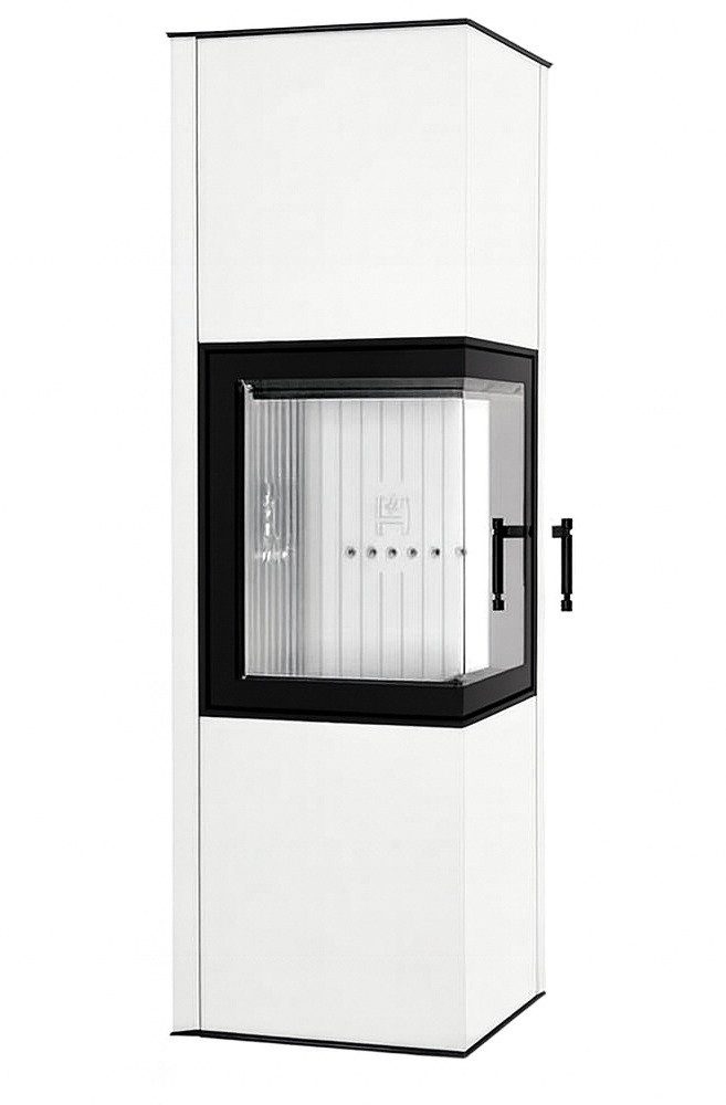 Hitze Kaminofen Eck-Kaminofen Hitze SIGA weiß, raumluftunabh. -6,5kW, 6.5 kW