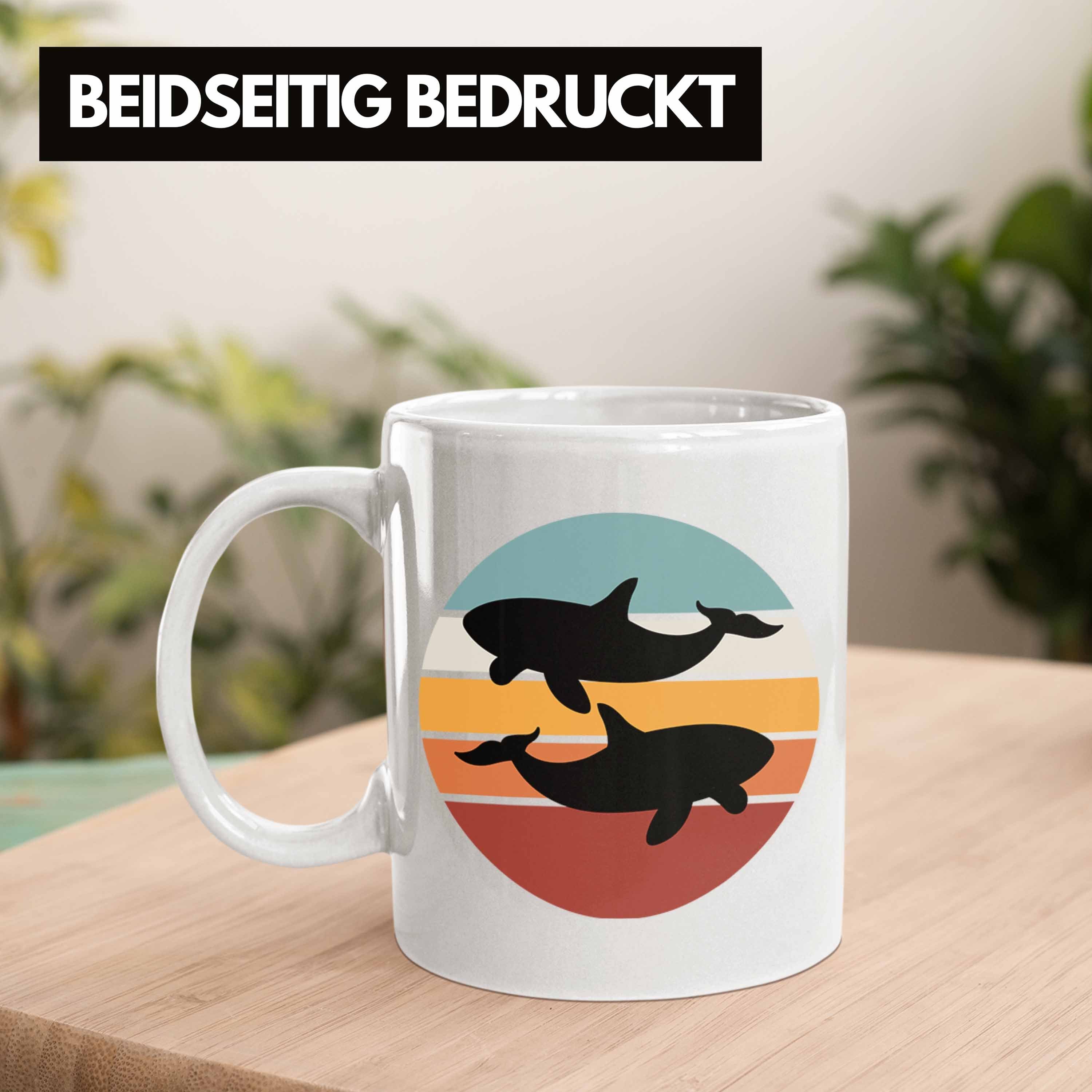 Trendation Weiss Tasse Geschenk Orca Ozean Tasse Retro Waal