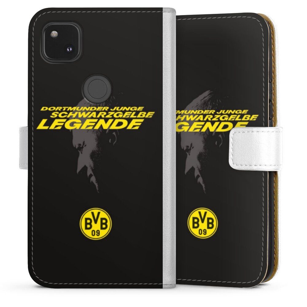 DeinDesign Handyhülle Marco Reus Borussia Dortmund BVB Danke Marco Schwarzgelbe Legende, Google Pixel 4a Hülle Handy Flip Case Wallet Cover Handytasche Leder