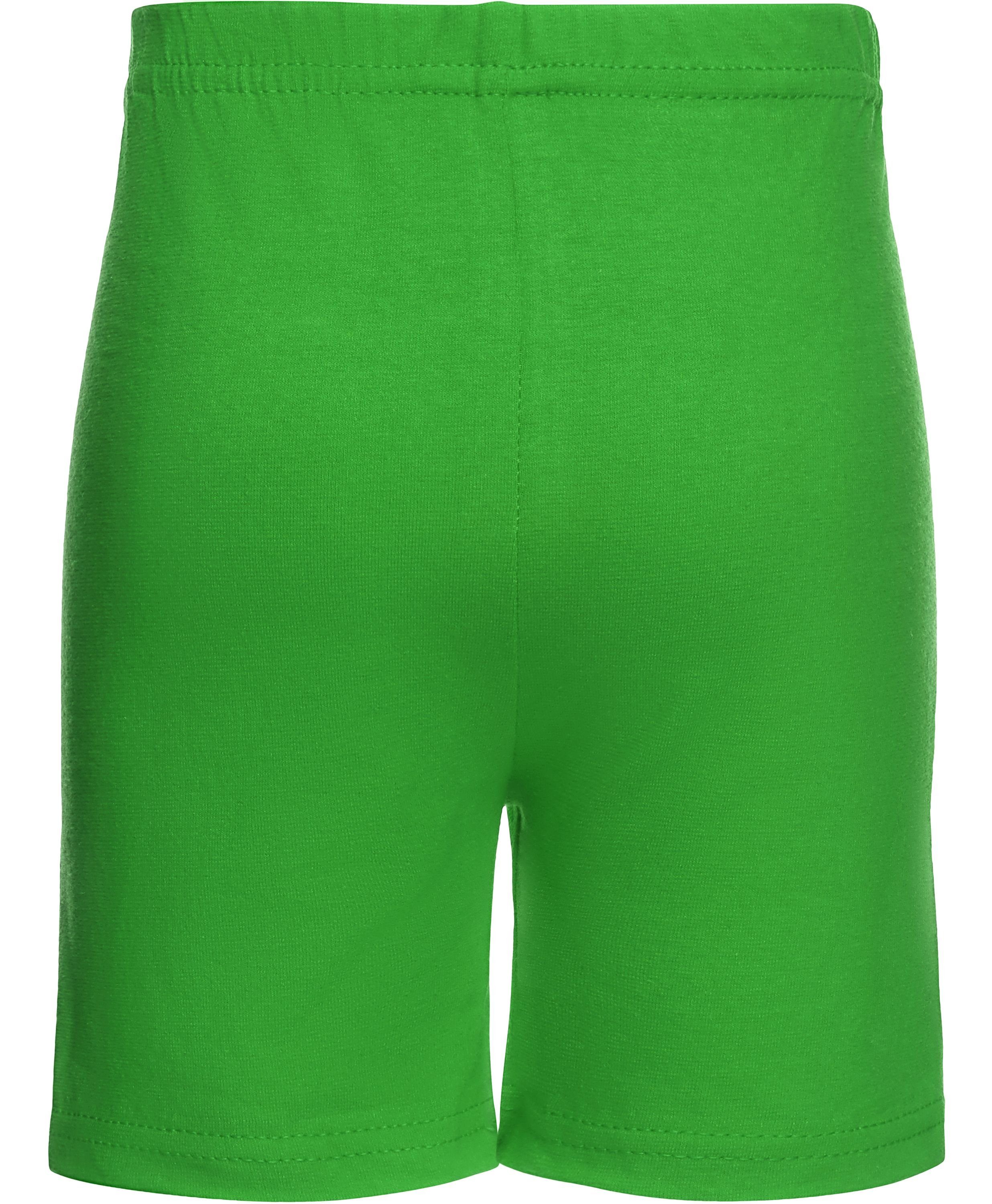 LAMA07 Leggings aus Leggings Ladeheid Baumwolle Kurze elastischer Grün4 (1-tlg) Mädchen Bund