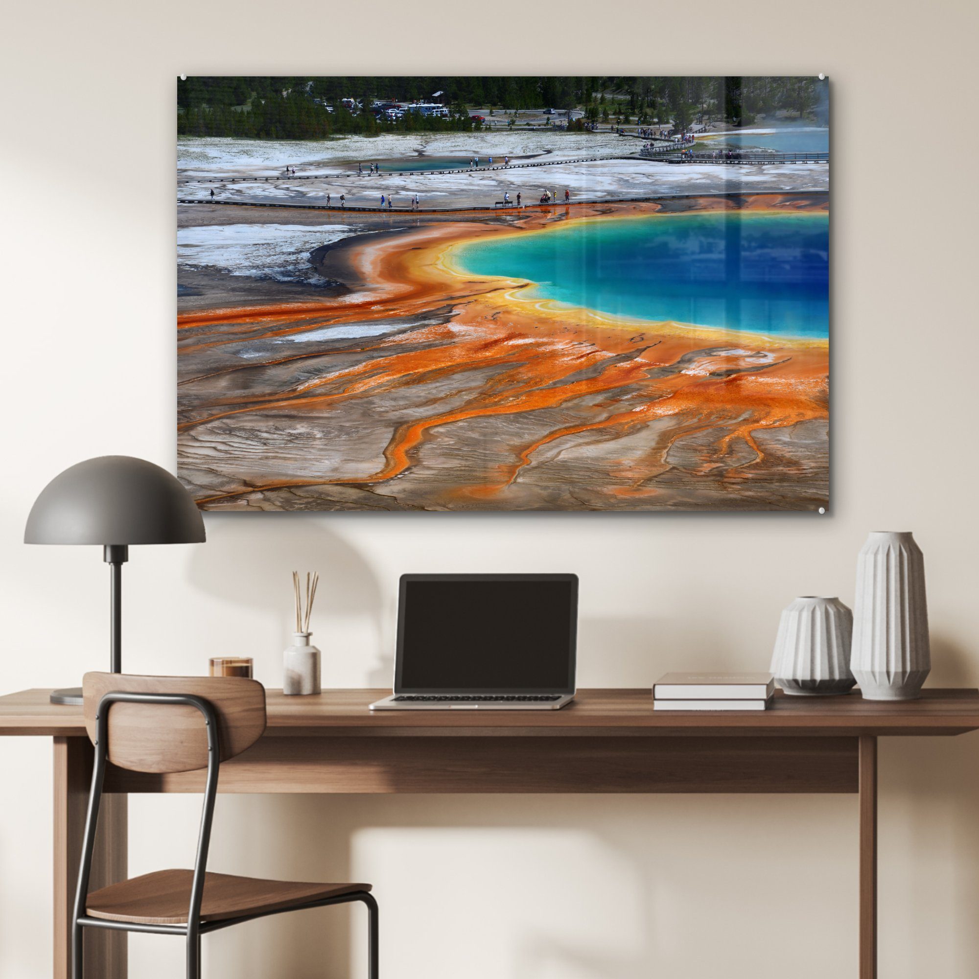 MuchoWow Acrylglasbild Geysir - Park - St), (1 USA - Schlafzimmer Acrylglasbilder & Landschaft, Wohnzimmer
