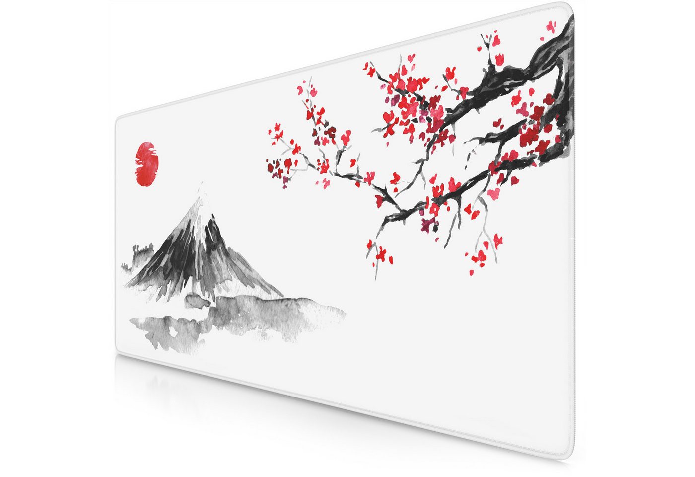Titanwolf Gaming Mauspad XXL Speed Mousepad 900 x 400 x 3 mm, Schreibtischauflage, abwaschbar (1-St), rutschfeste Rückseite, Geschwindigkeit & Präzision, Ink Sakura 4