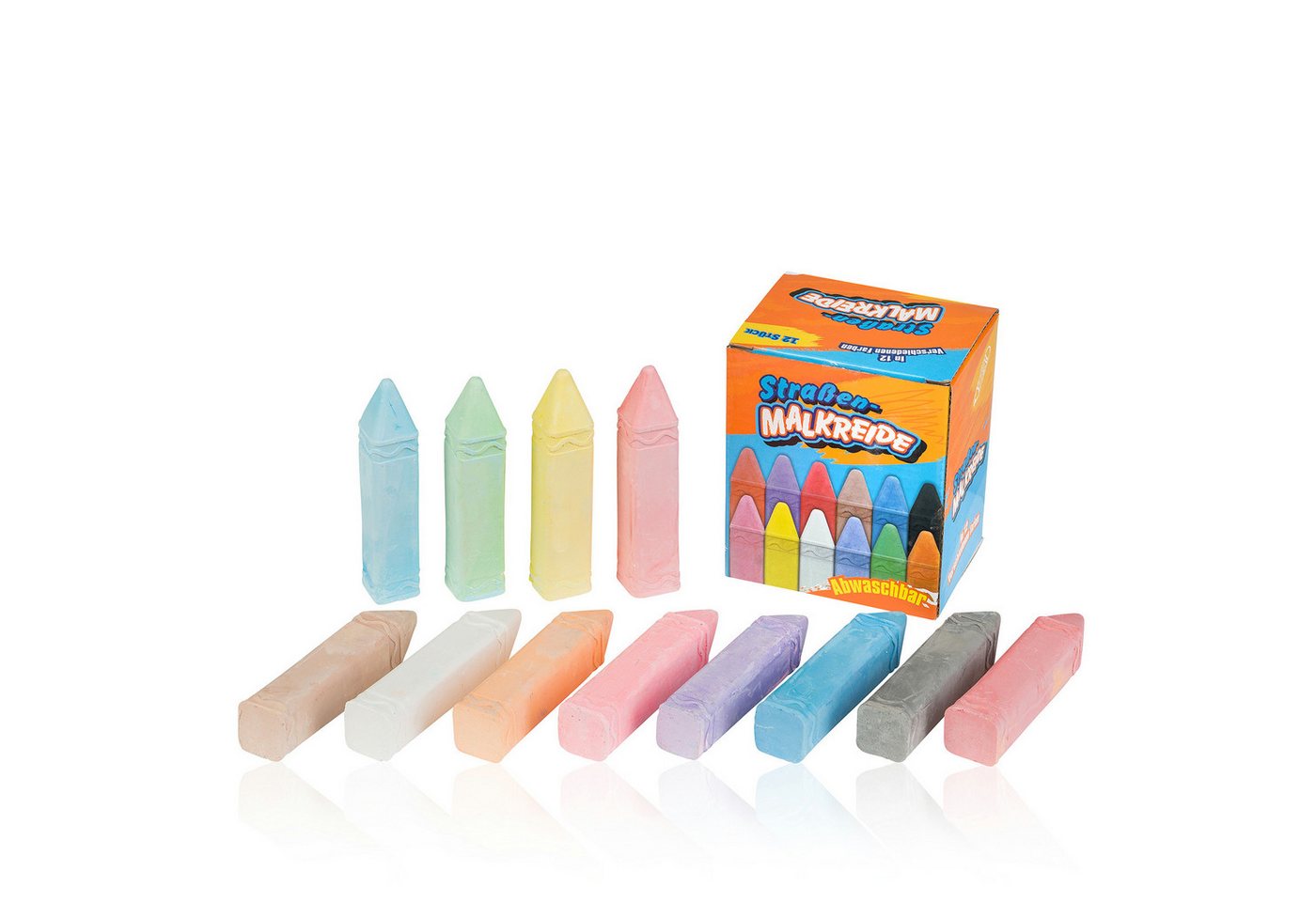 Thumbnail - Smart-Planet Malkreide 12er Set Straßenmalkreide Stifte 12 bunte Farben für Kinder, (12-tlg)