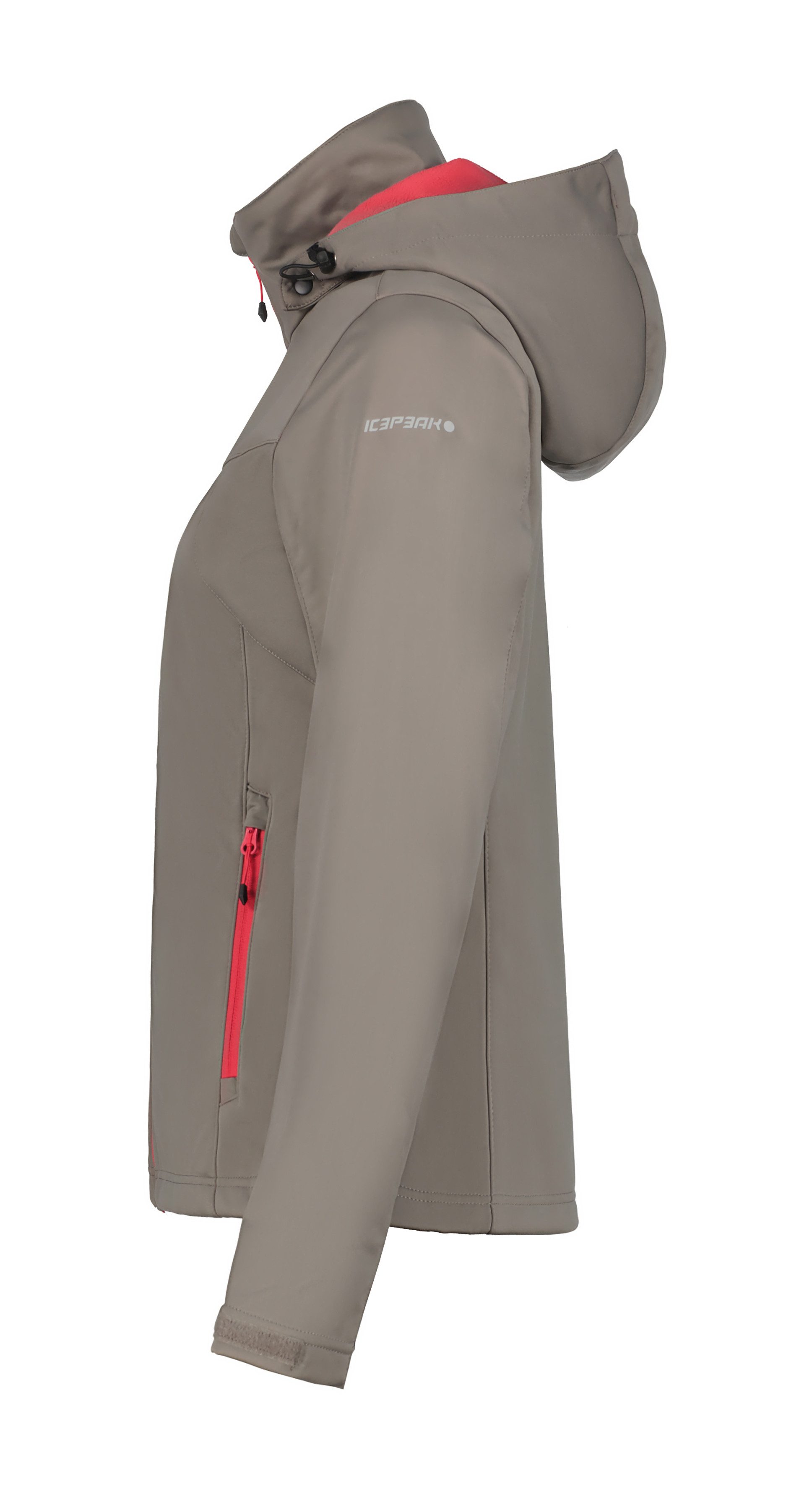 Icepeak Softshelljacke D SOFTSHELLJACKE BOISE wasserdicht, winddicht, mit abnehmbarer Kapuze, atmungsaktiv