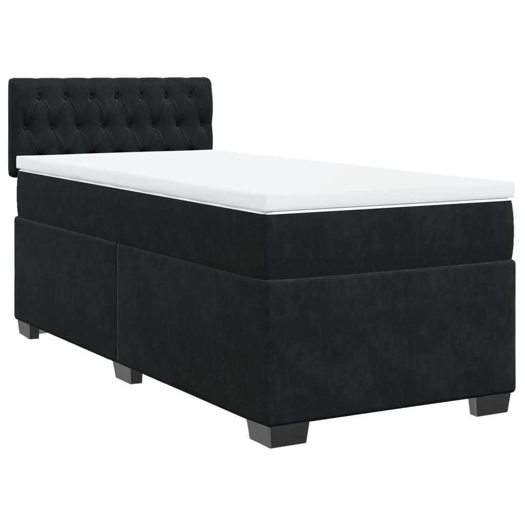 vidaXL Bett Boxspringbett mit Matratze Schwarz günstig online kaufen
