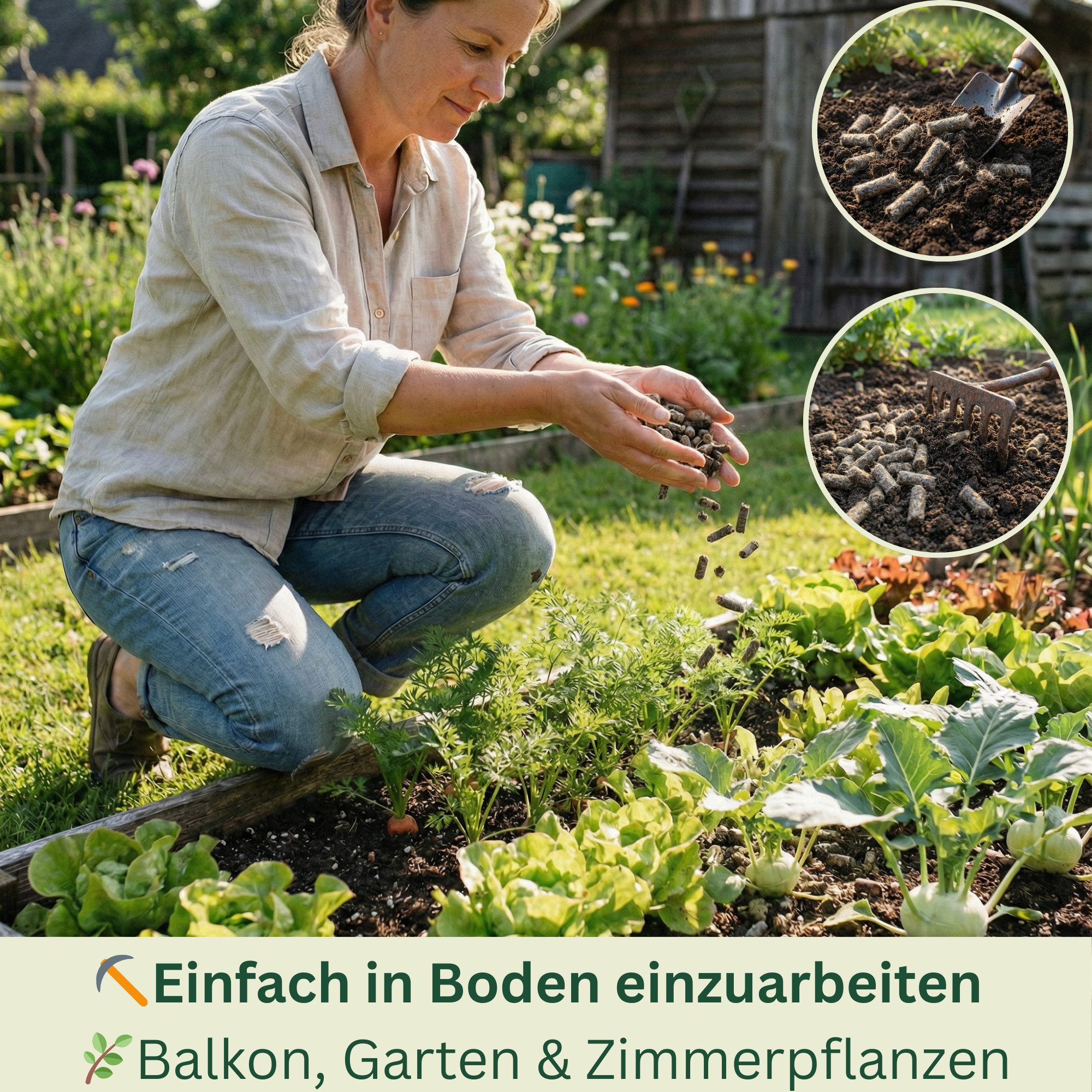 GartenAZ Universaldünger Schafwollpellets – 4kg– Natürlicher Langzeitdünger Bodenaktivator, Pellets