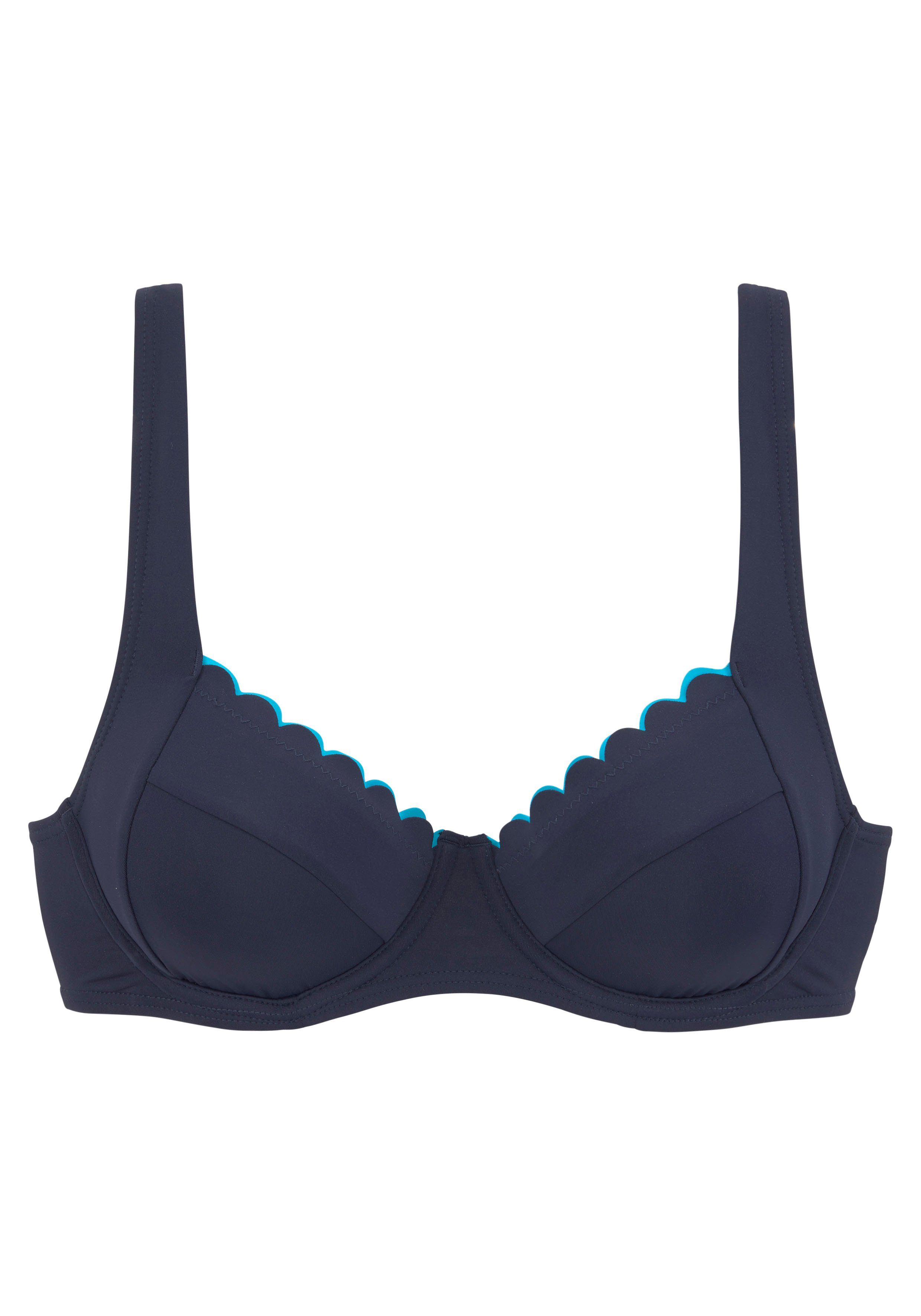 LASCANA Bügel-Bikini-Top Camilla, mit kontrastfarbenem Detail günstig online kaufen