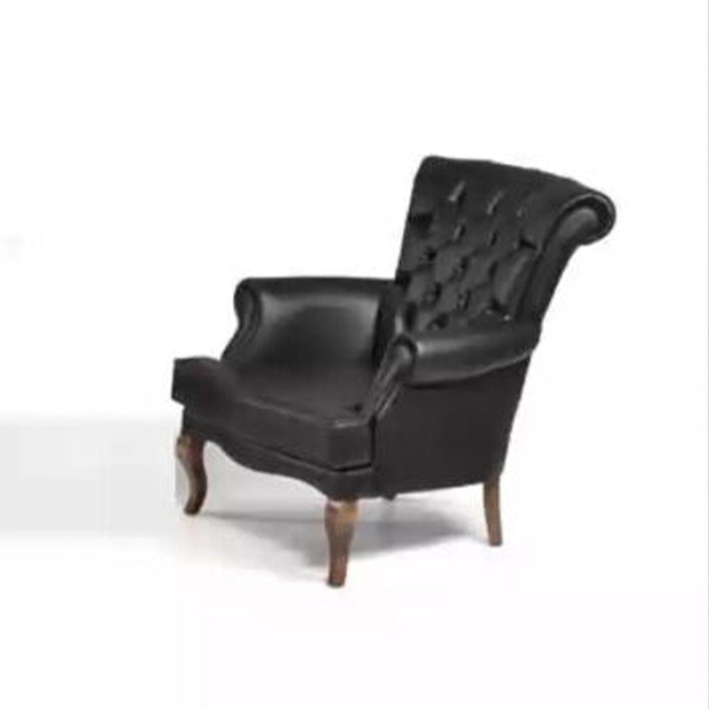 JVmoebel Sessel Arbeitszimmer Sessel Textil Möbel Schwarz Sitz Modern Designer Neu (1x Sessel), Made In Europe