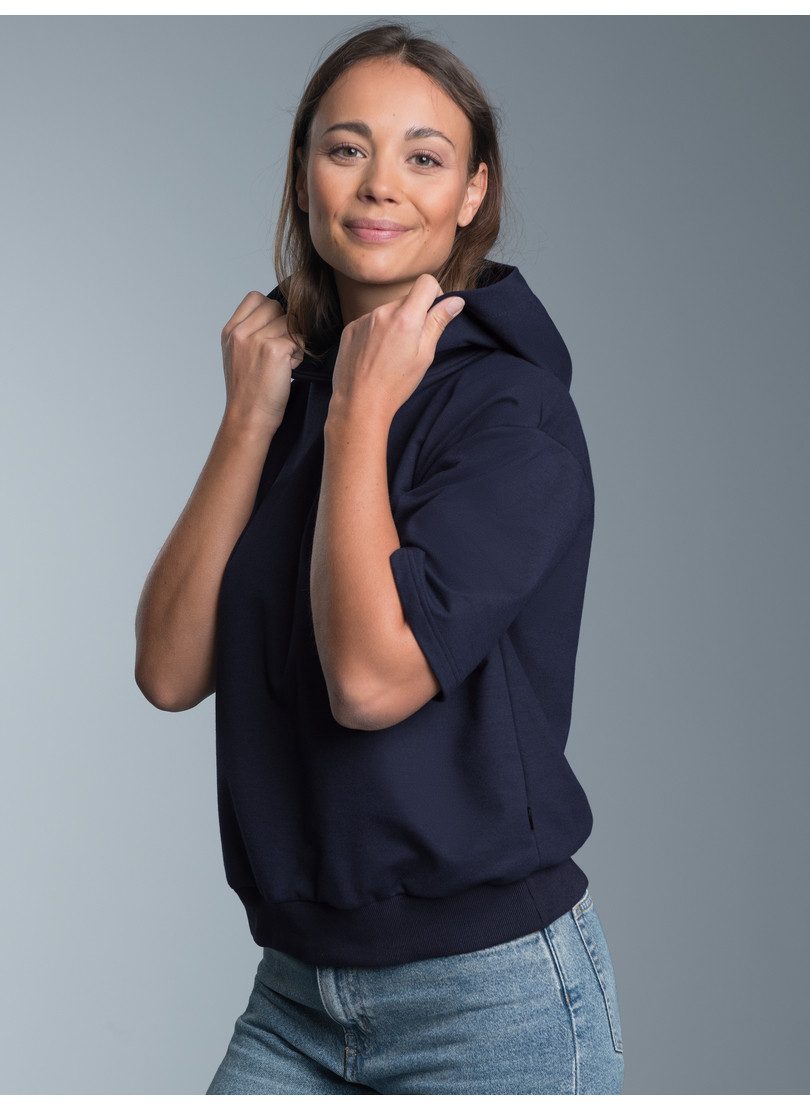 Trigema Kapuzensweatshirt TRIGEMA Kurzarm Cropped Hoodie günstig online kaufen