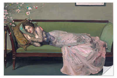 Posterlounge Wandfolie Sir John Lavery, Das grüne Sofa, Schlafzimmer Malerei