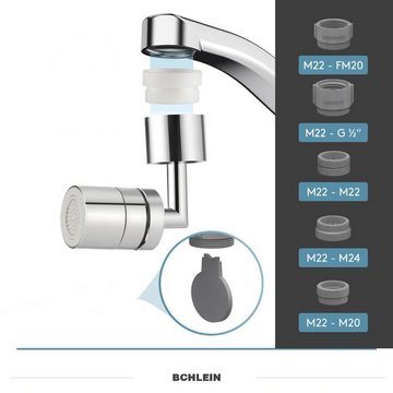 oyajia Waschbeckenbrause Universal Wasserhahn Sprudler in chrom, mit zwei Strahlarten 720° Schwenkbarer Mischdüse Perlator