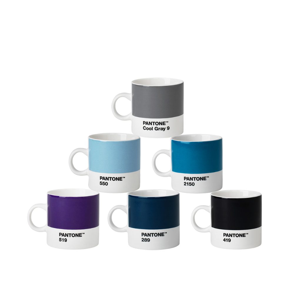 PANTONE Kaffeeservice, Porzellan Espressotasse ml No.6 Set 120 6er-Set, Blautöne 