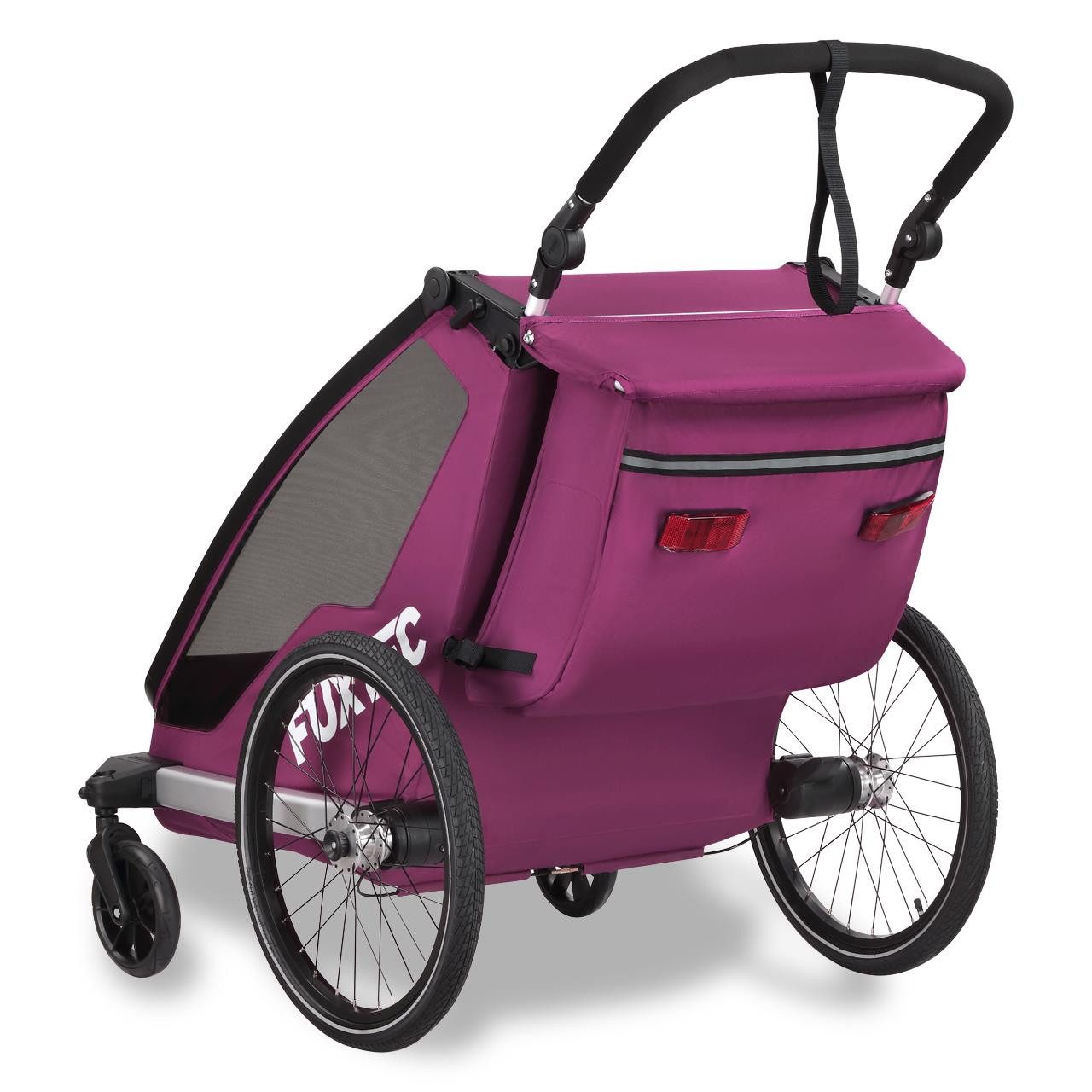 FUXTEC Fahrradkinderanhänger FX-FA1neu, faltbar, für 2 Kinder geeignet, mit 5-Punkt-Sicherheitsgurte