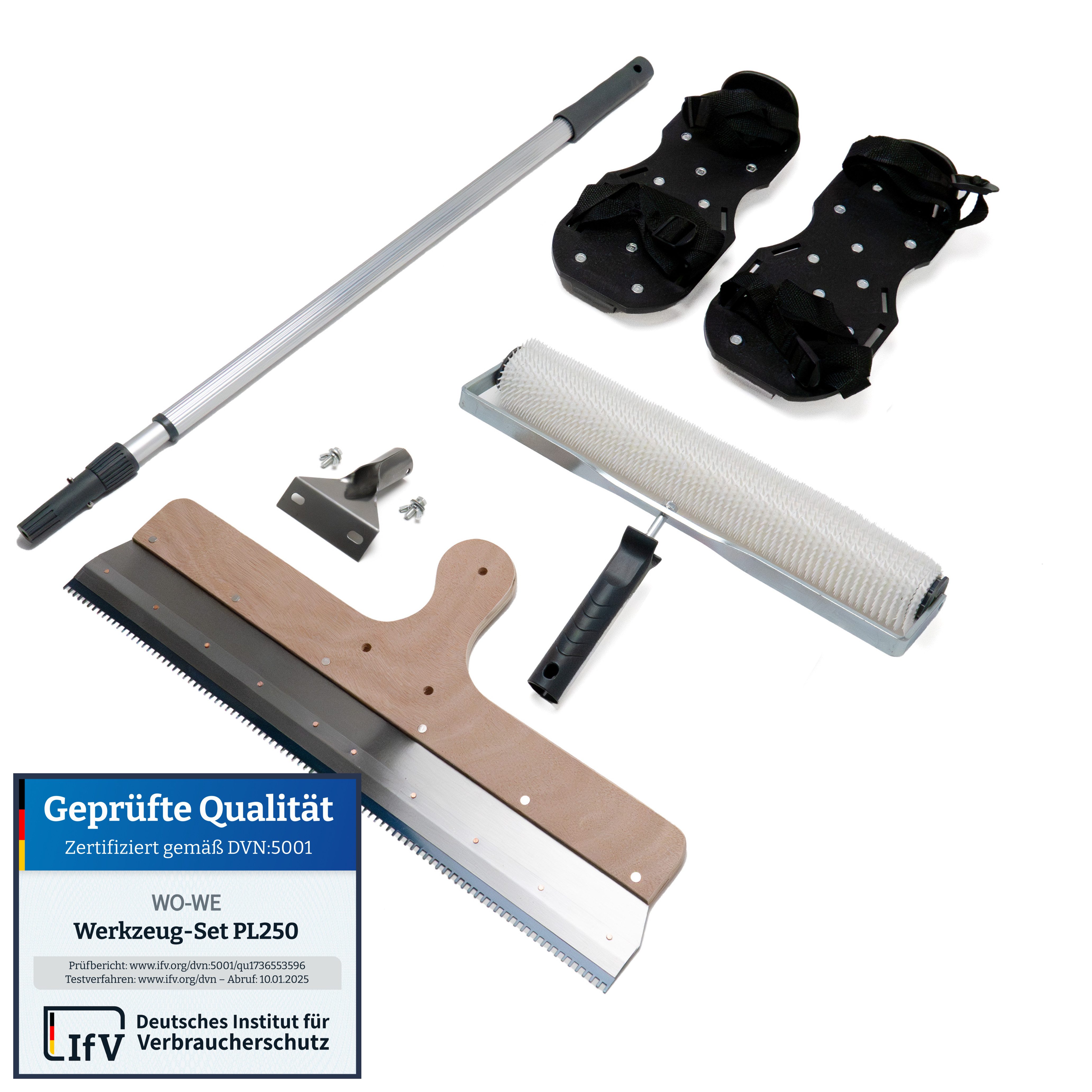 Entlüftungsrolle 40cm + Stehrakel + Nagelschuhe + Teleskopstiel