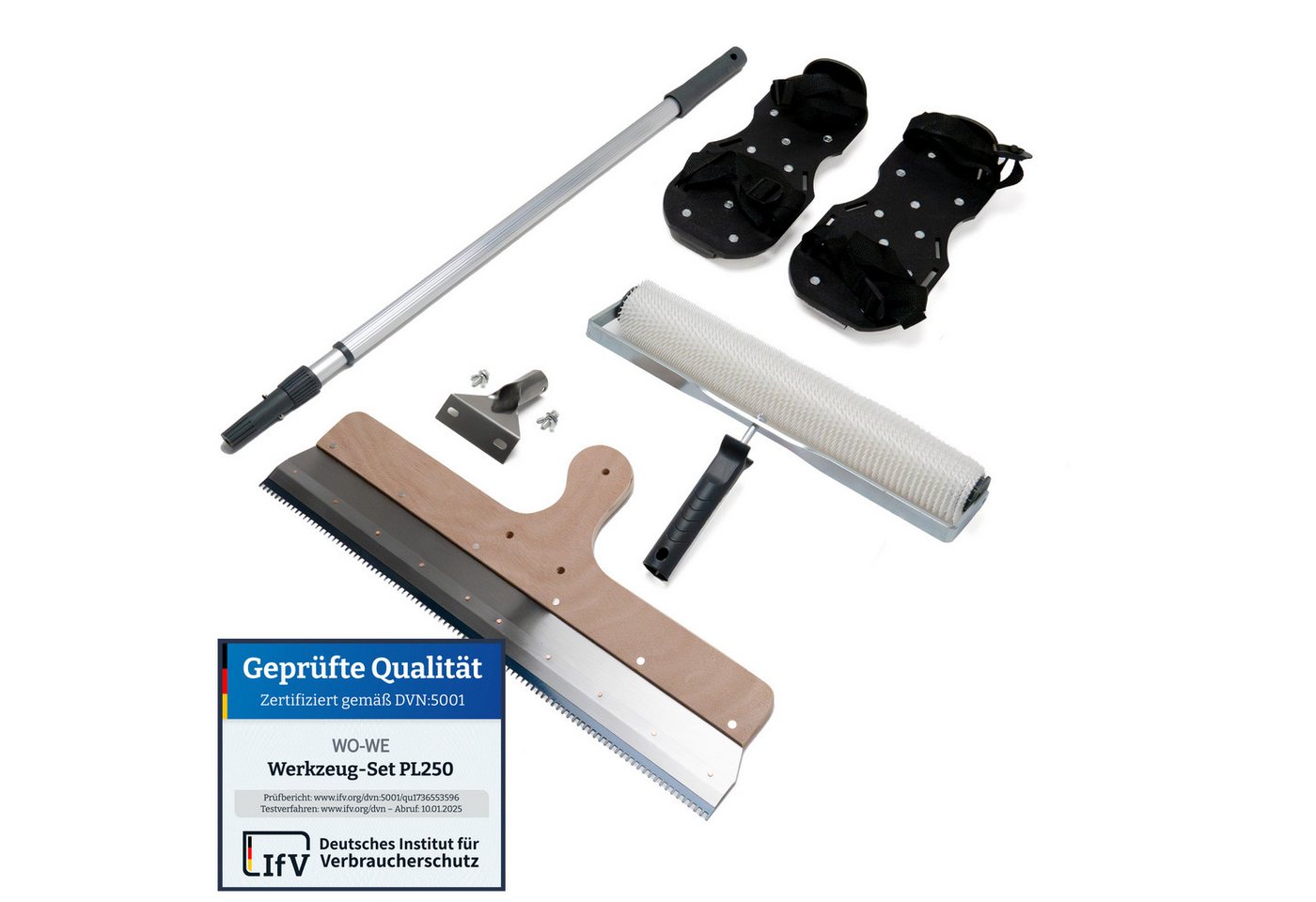 WO-WE Malerset Epoxidharz Bodenbeschichtung Werkzeug Set Ausgleichsmasse Kit PL250, (Set), 4-teilig, Epoxidharz Bodenbeschichtung Werkzeug Set