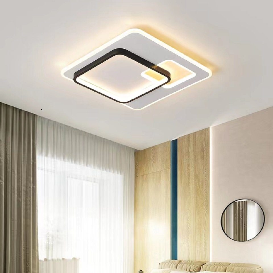 Daskoo Deckenleuchten 36W Quadrat LED Deckenlampe mit Fernbedienung Dimmbar Wohnzimmer, LED fest integriert, Neutralweiß,Warmweiß,Kaltweiß, LED Deckenleuchte stufenlos dimmbar