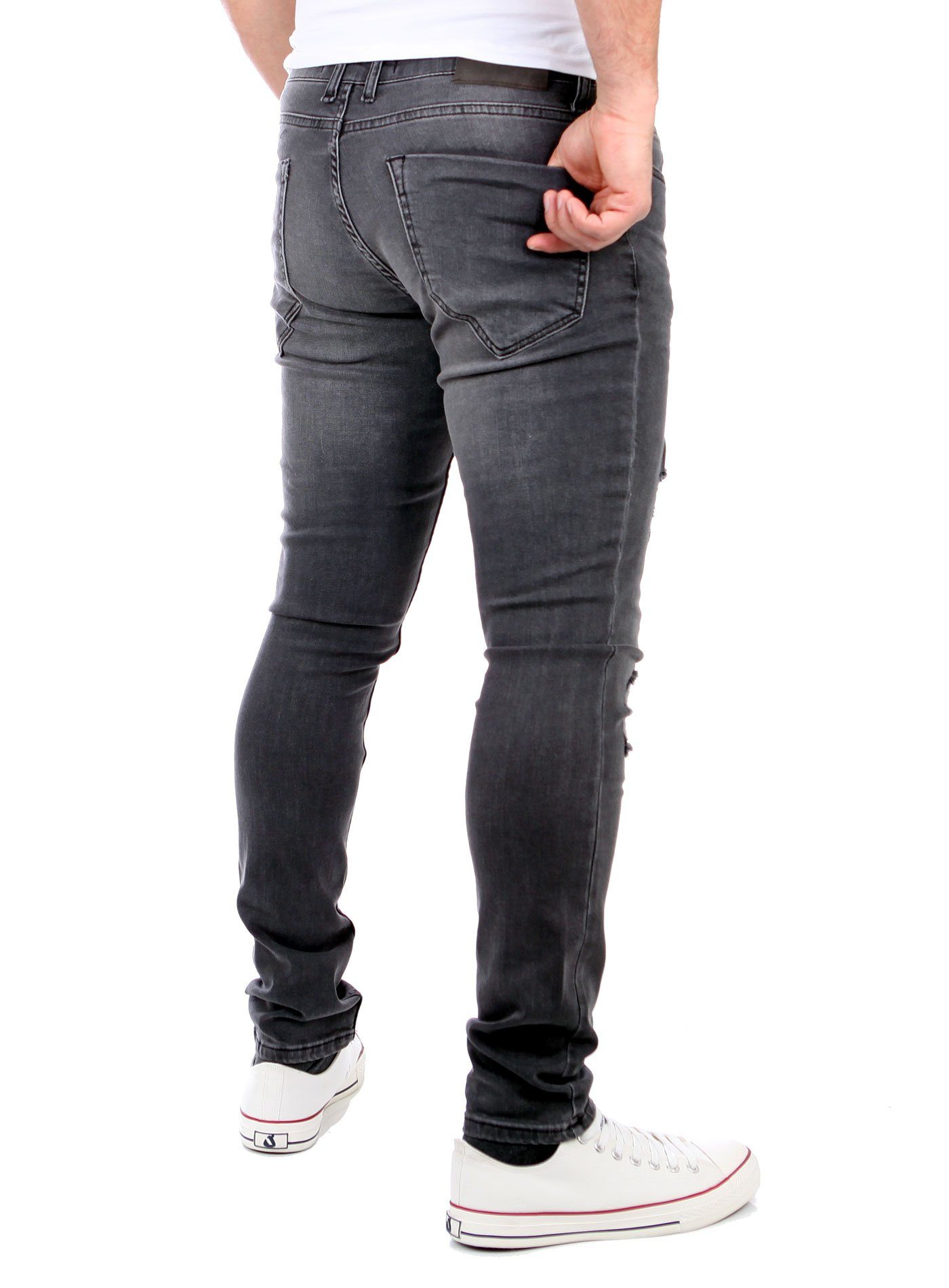 Reslad Destroyed-Jeans Reslad Jeans Herren Destroyed Look Slim Fit Denim Stretch Jeans-Hose Destroyed Look Slim Fit Jeans – Bild 4 von 5