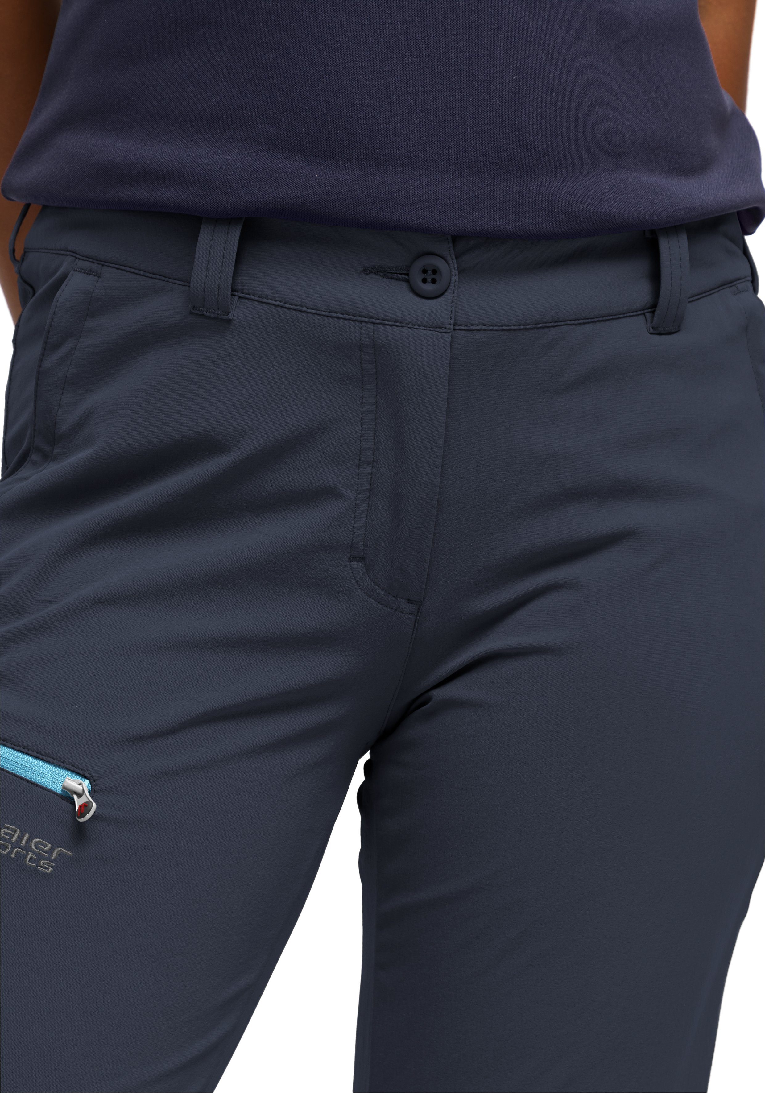 aus Material dunkelblau elastischem Funktionshose Maier Wanderhose, slim Inara Sports Damen Outdoor-Hose